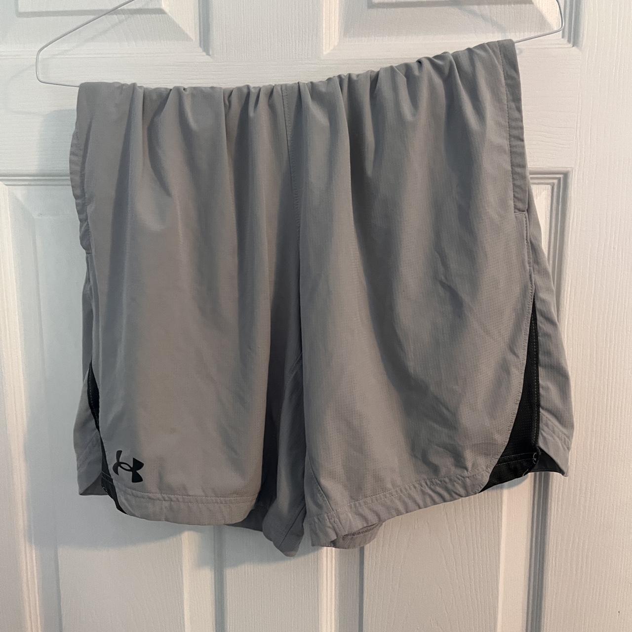 Men s grey under armor shorts small paint stain