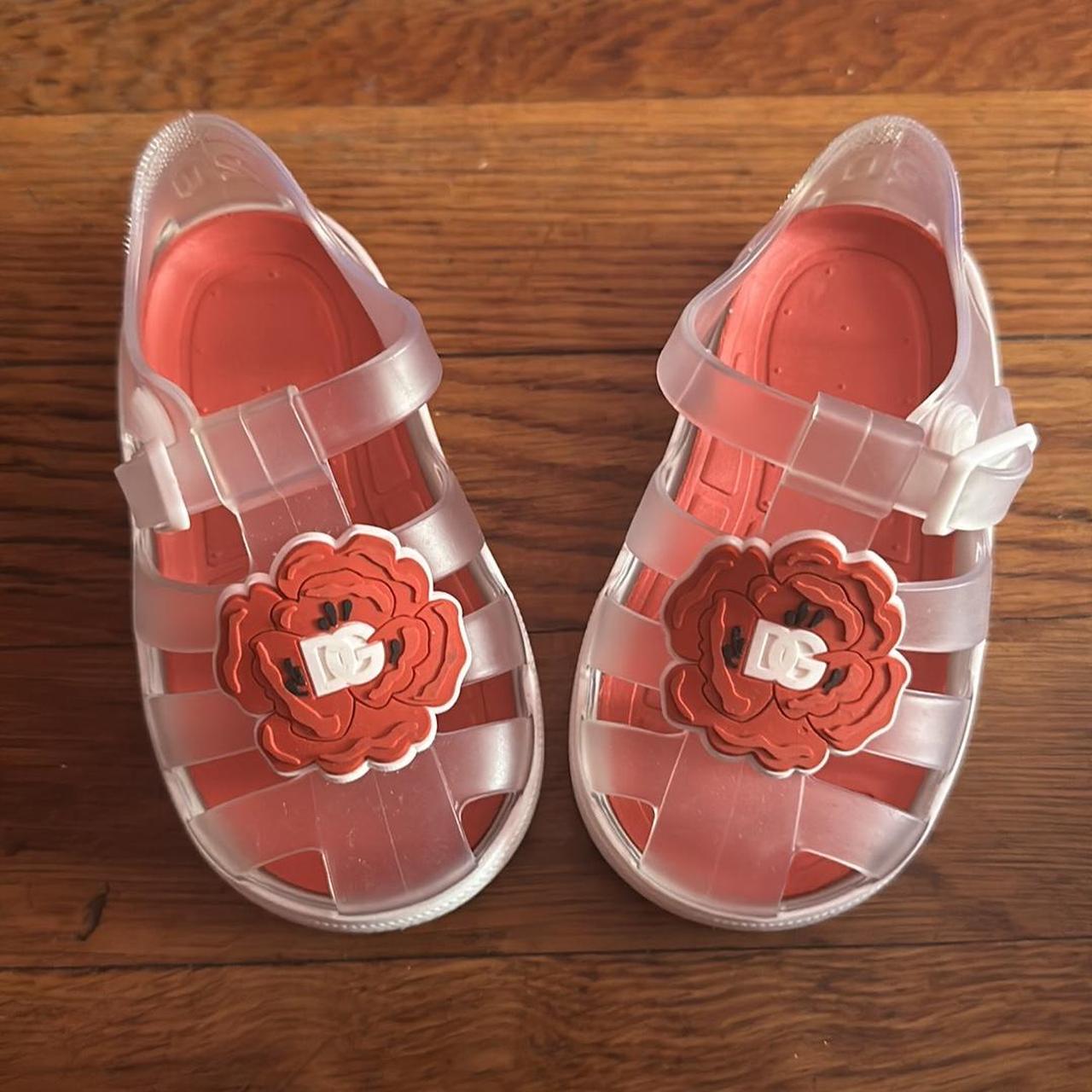 D G Dolce Gabbana Toddler jelly sandals. Worn