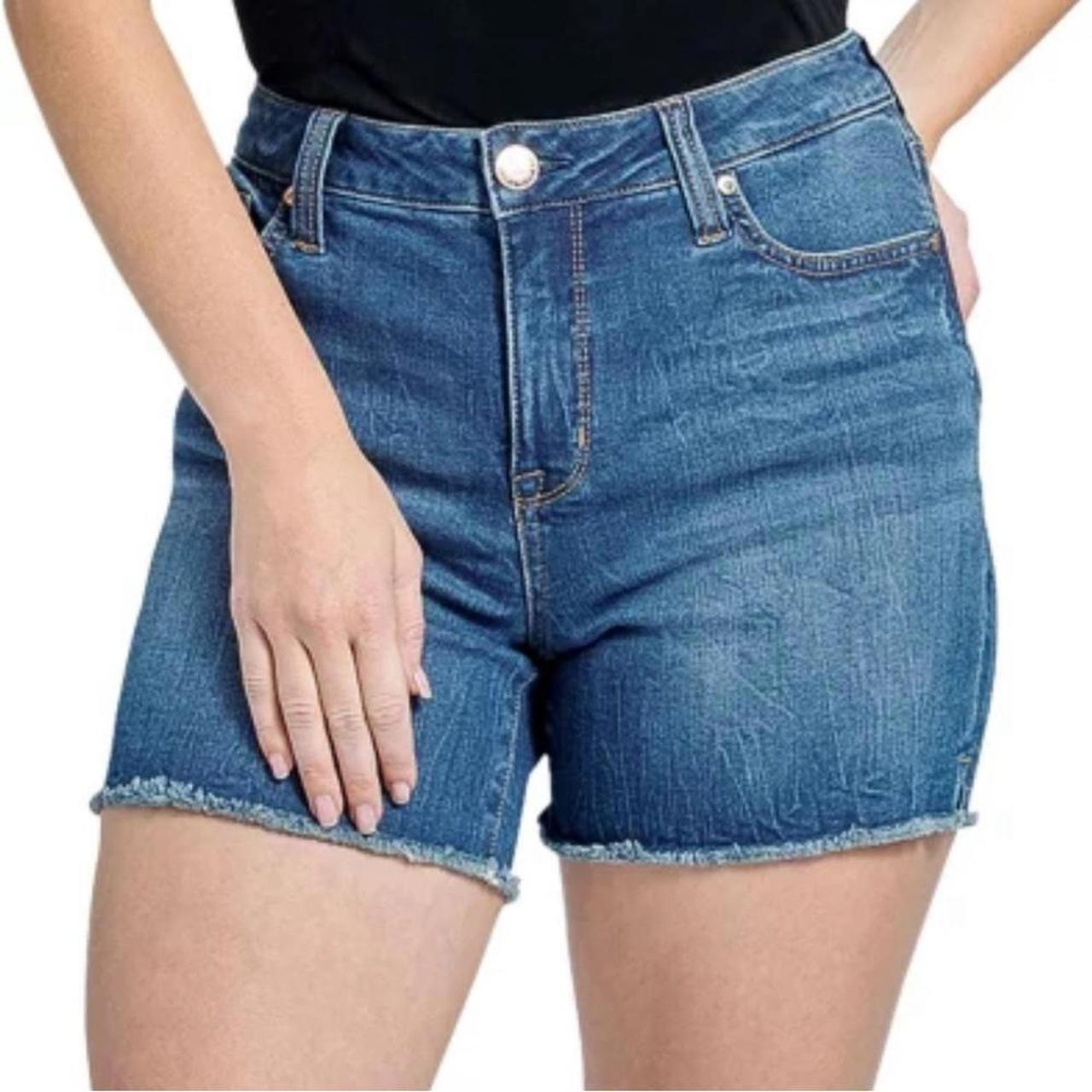 Seven7 Denim Weekend Short Frayed Medium Wash Depop