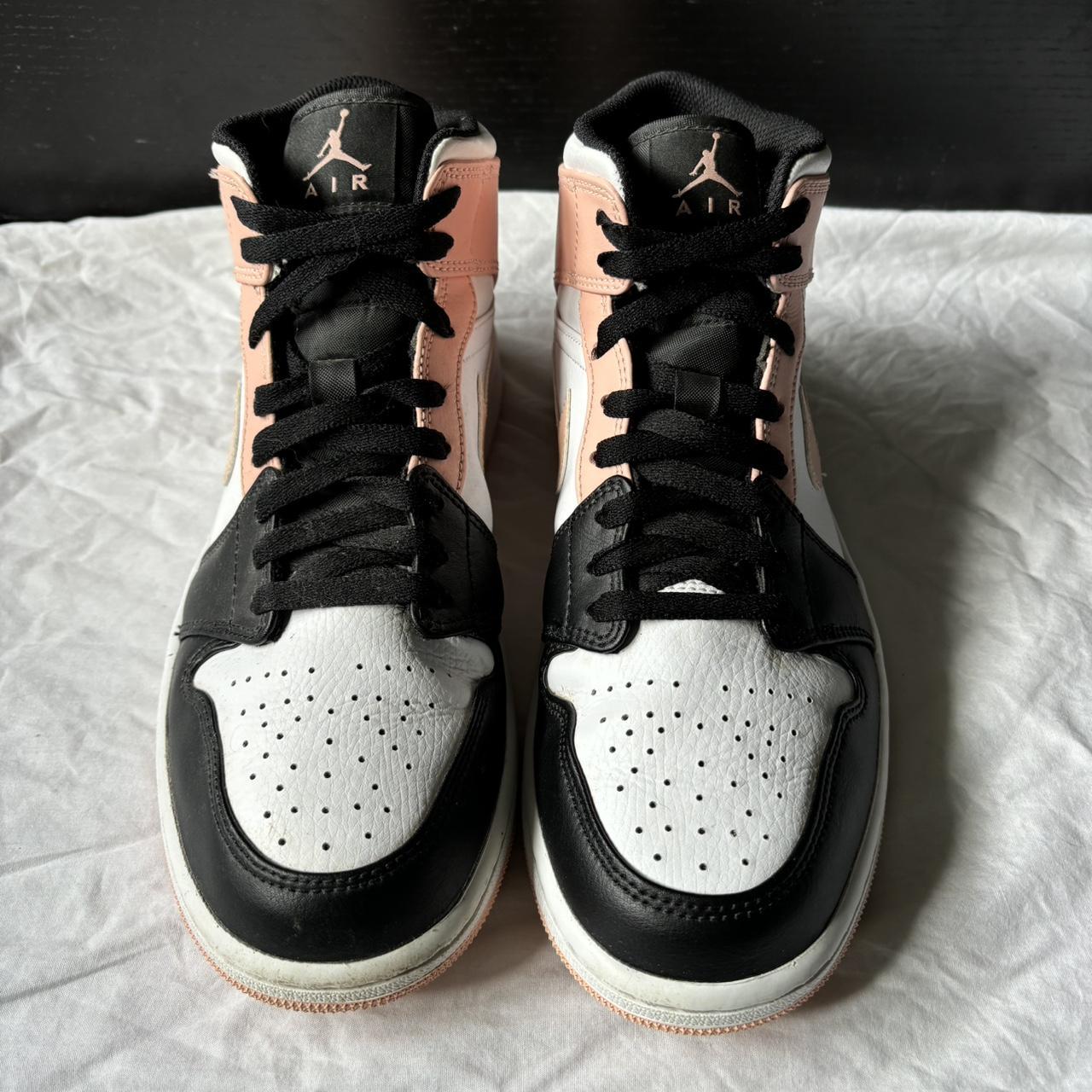 Rust Pink Jordan Pink And White And Black Mid Se Black And Peach