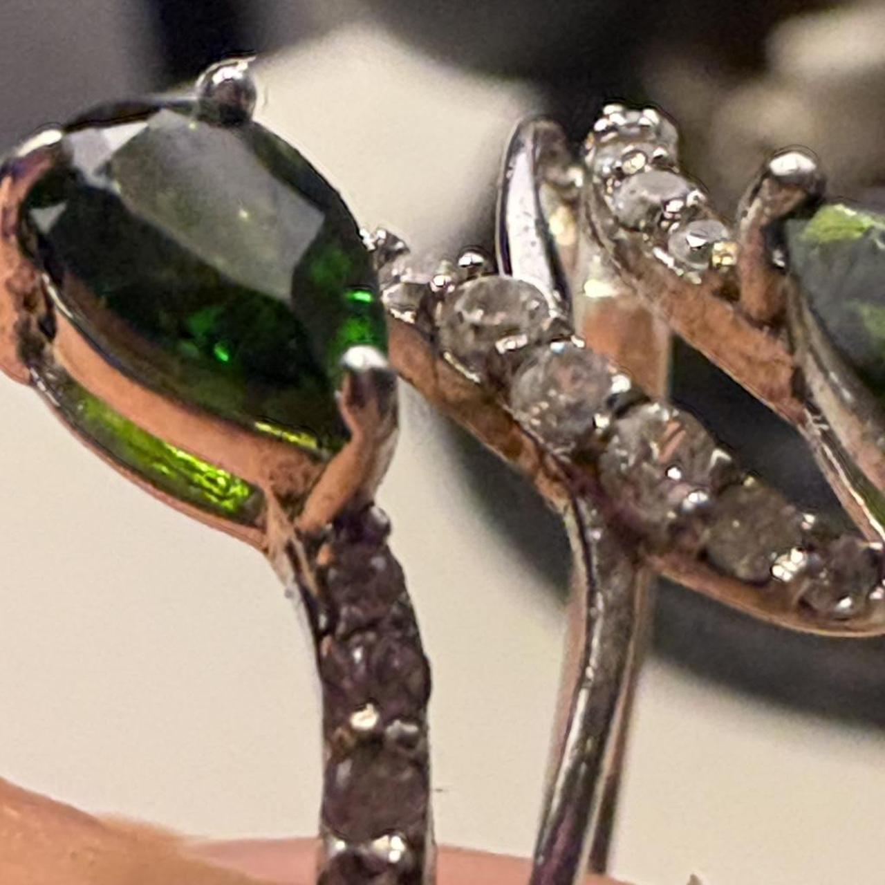 Women's Ring - Green/Silver – Emerald statement r… - image 5