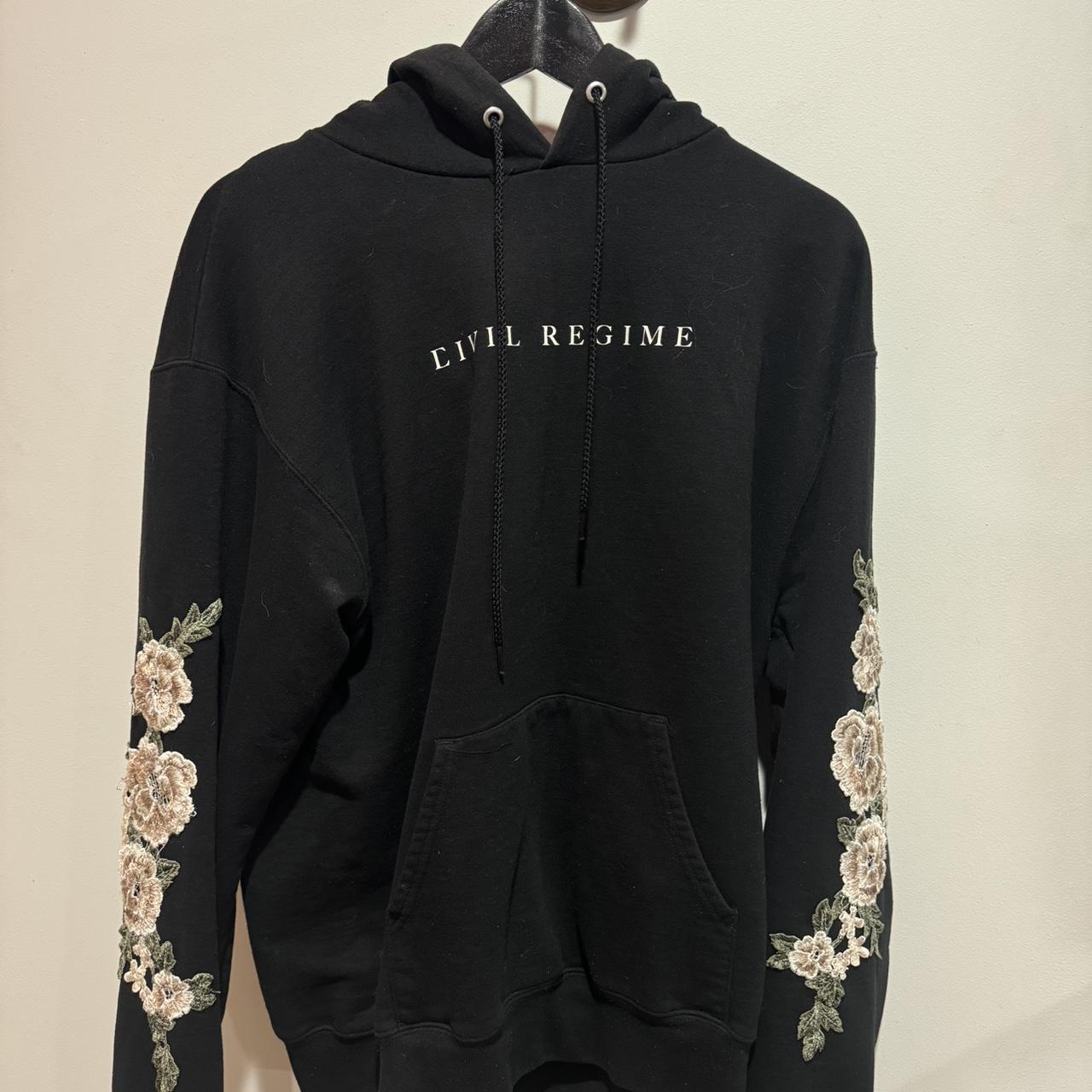 Civil regime hoodie x Champion hoodie. White rose. Depop