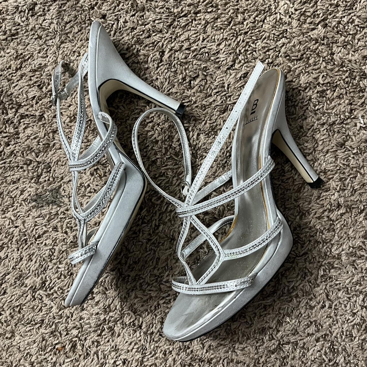 4 inch fashion silver heels