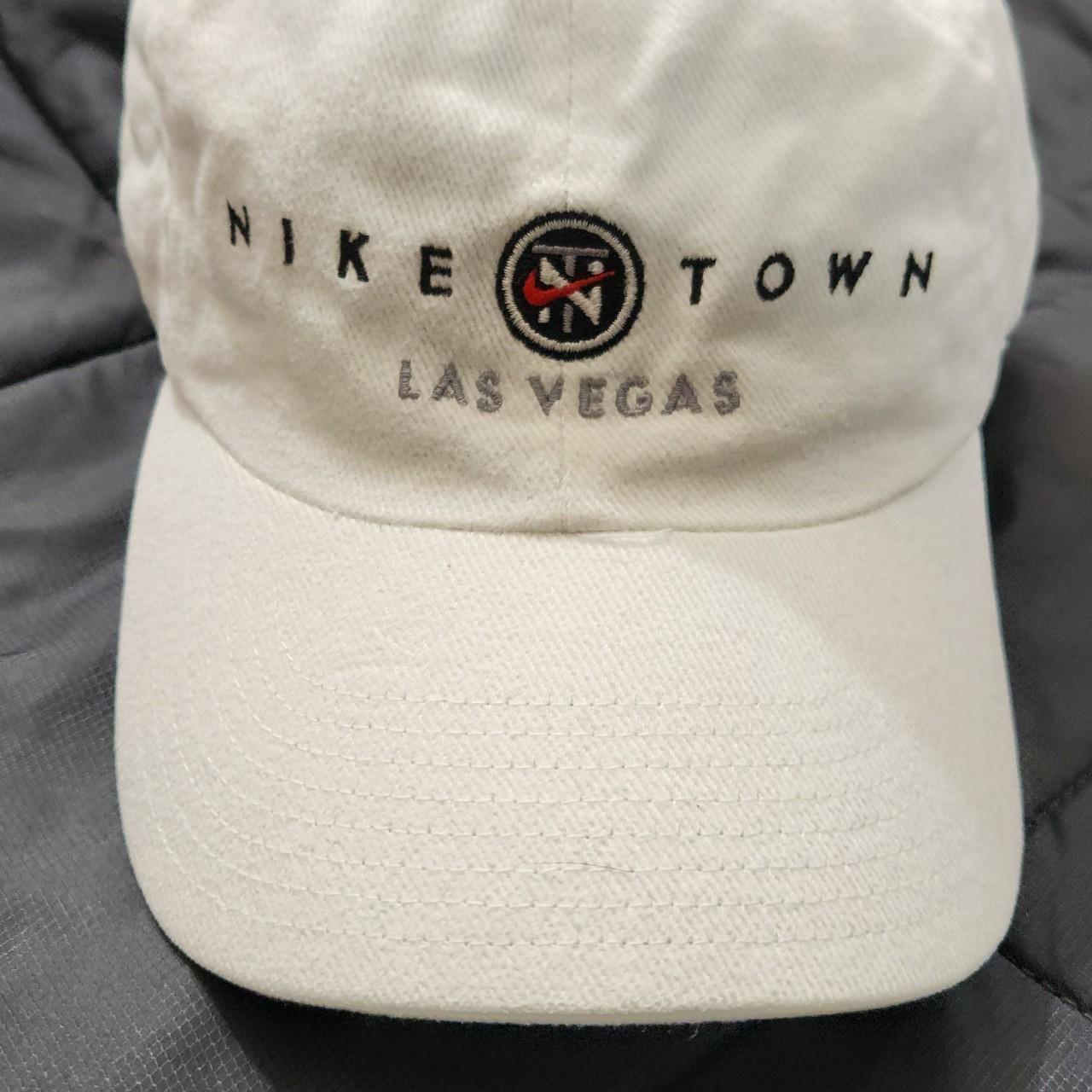 VINTAGE white 90s Nike Town Los Vegas Hat Strap Back | Depop