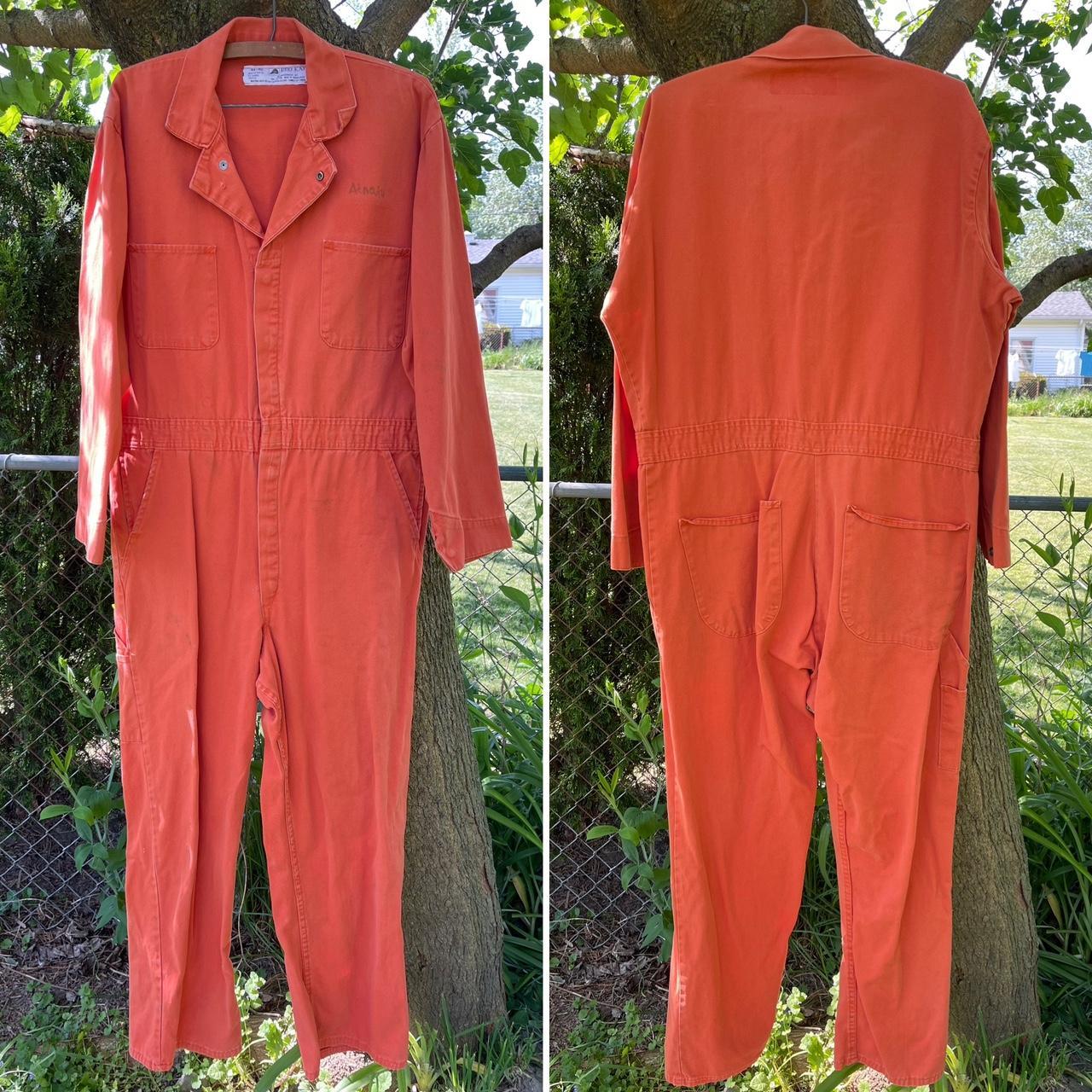 Red Kap Men's Orange Jumpsuit | Depop
