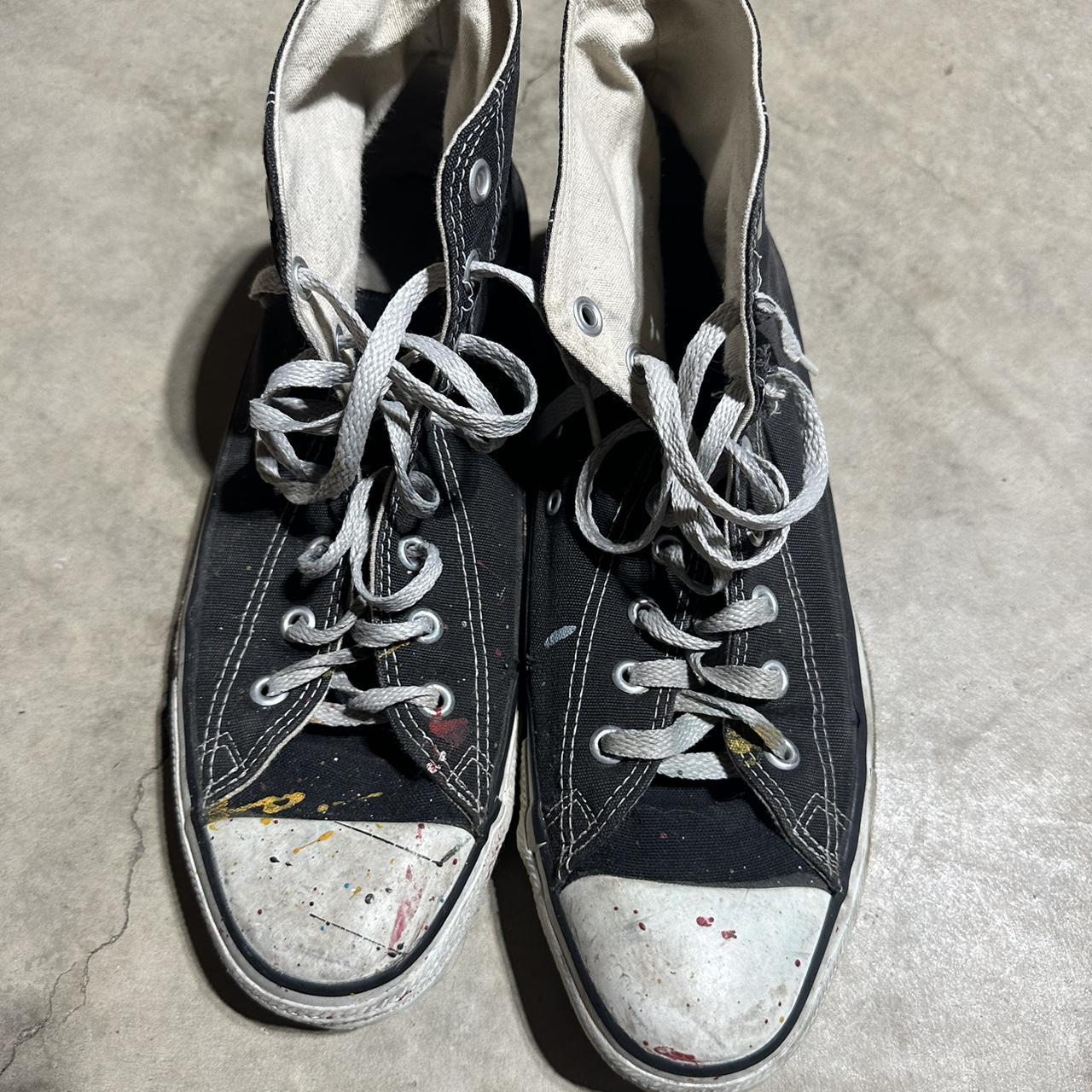 Vintage rare 1970s 1980s made in USA black converse. Depop