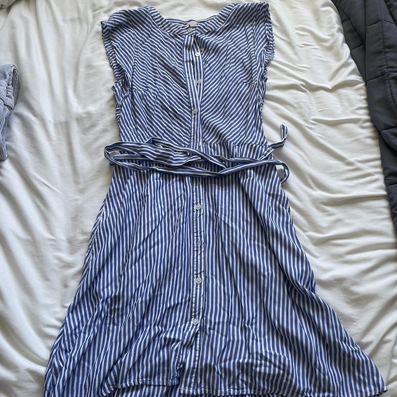 Loft blue and white striped dress hotsell