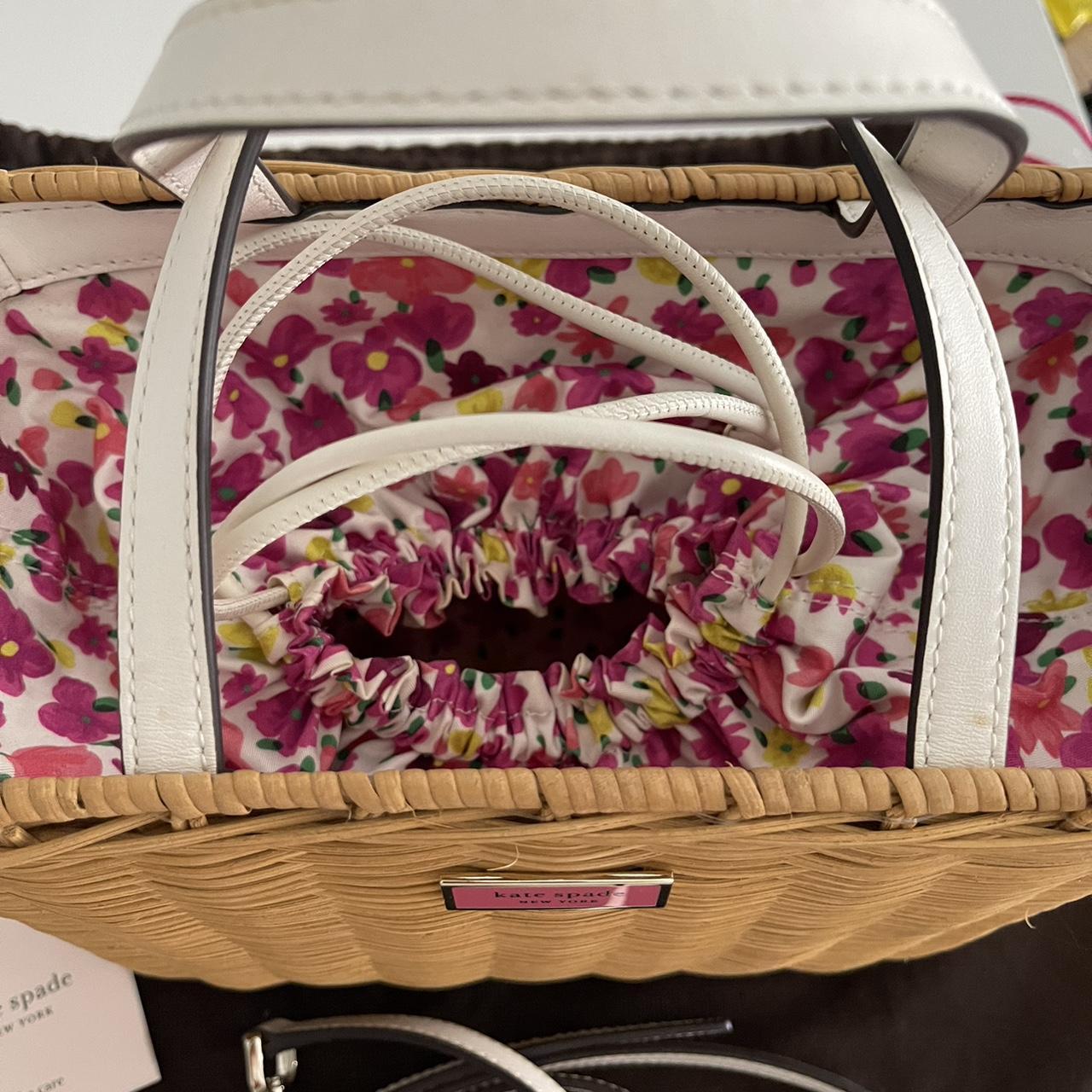 Kate Spade Sam Floral store Medley Wicker Medium Satchel