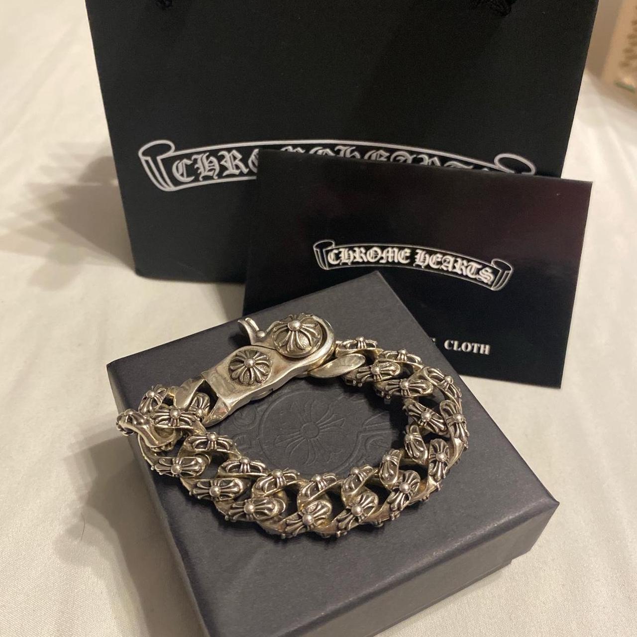 アクセサリー Silver 925 Bracelet Chrome Heart Chrome Hearts 925 Silver Dice Cross Ball Lobster Clasp