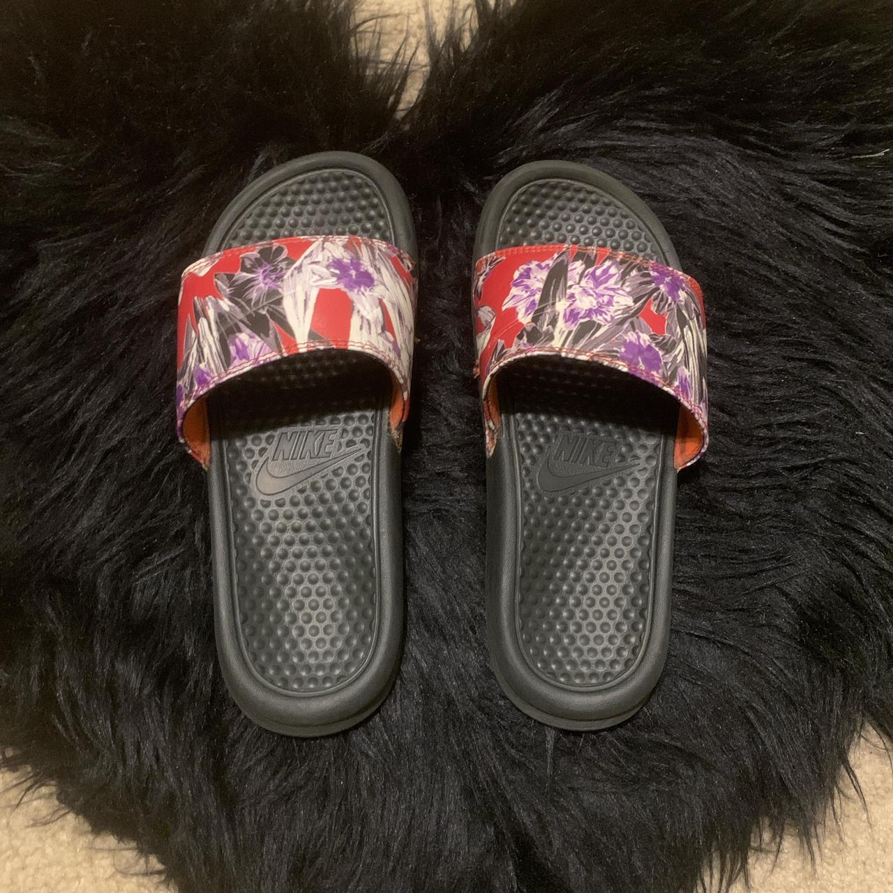 nike slides floral design