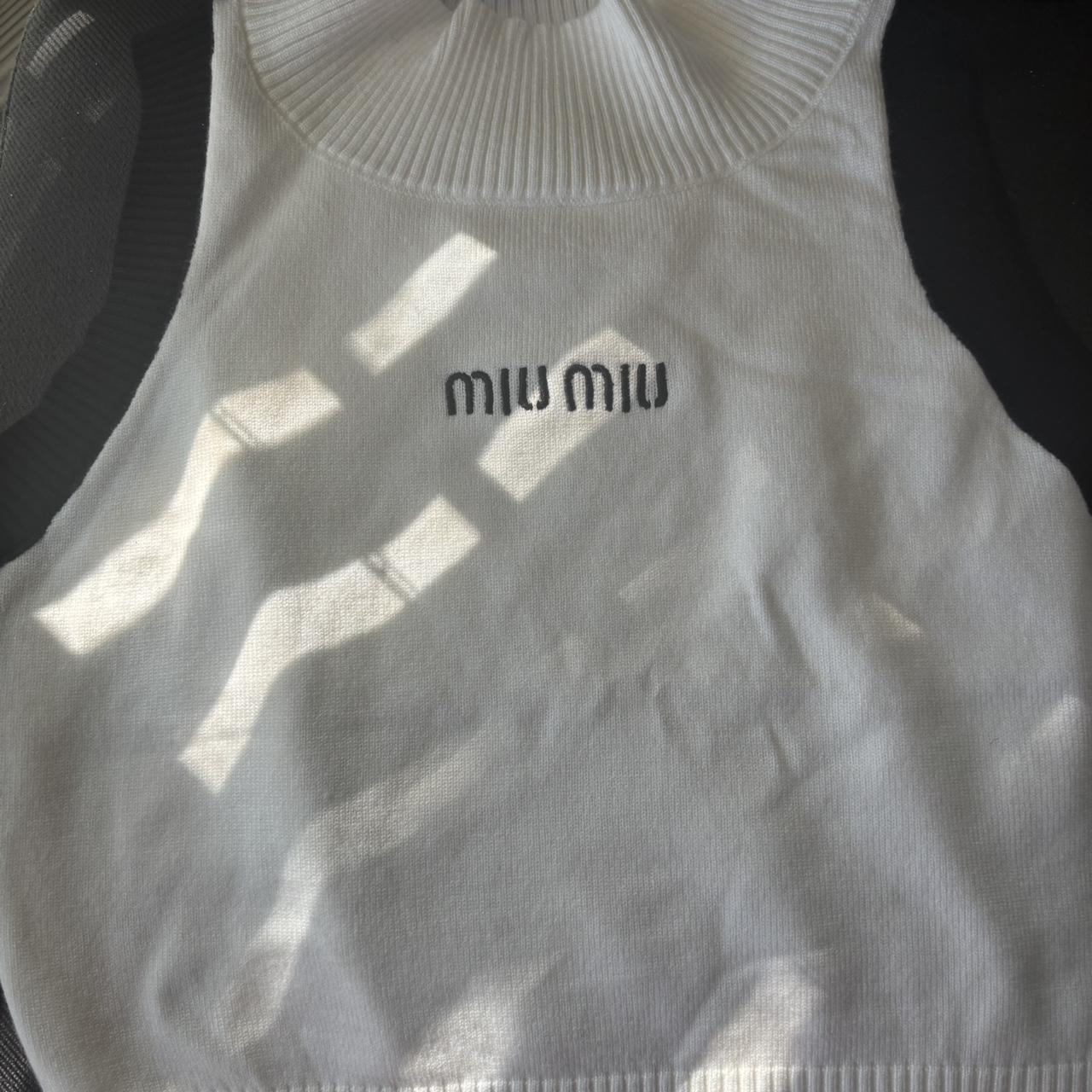 Miu Miu Women's Sweater - White/Multi - L – Miu M… - image 1