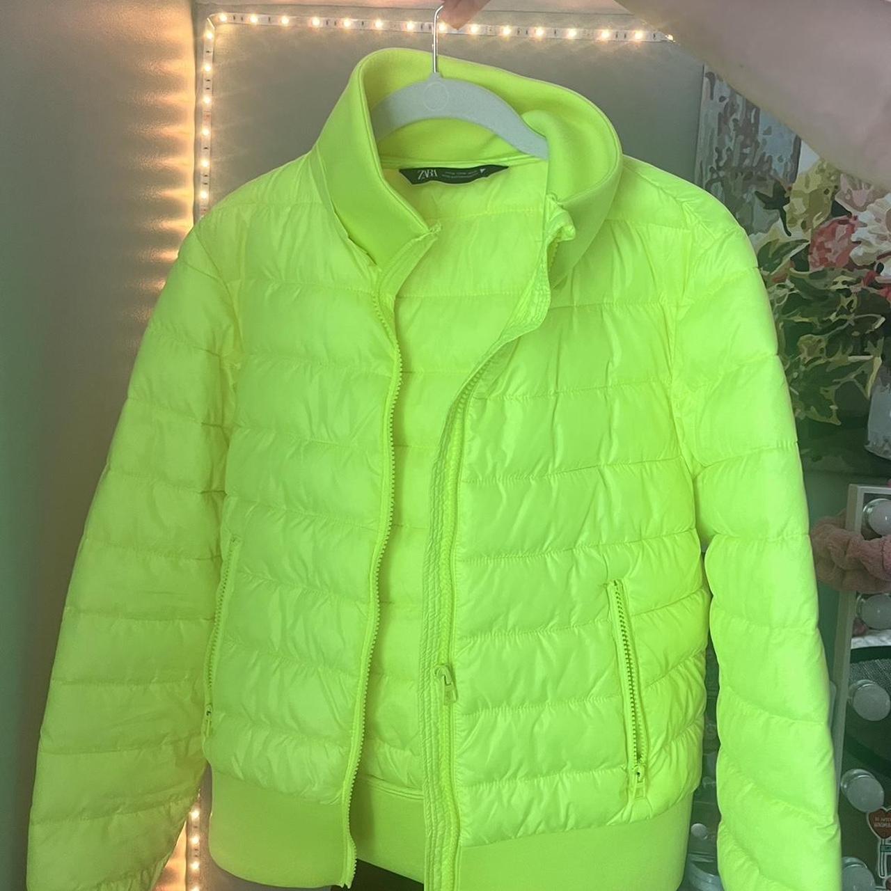 Zara lime green medium puffer jacket Never worn