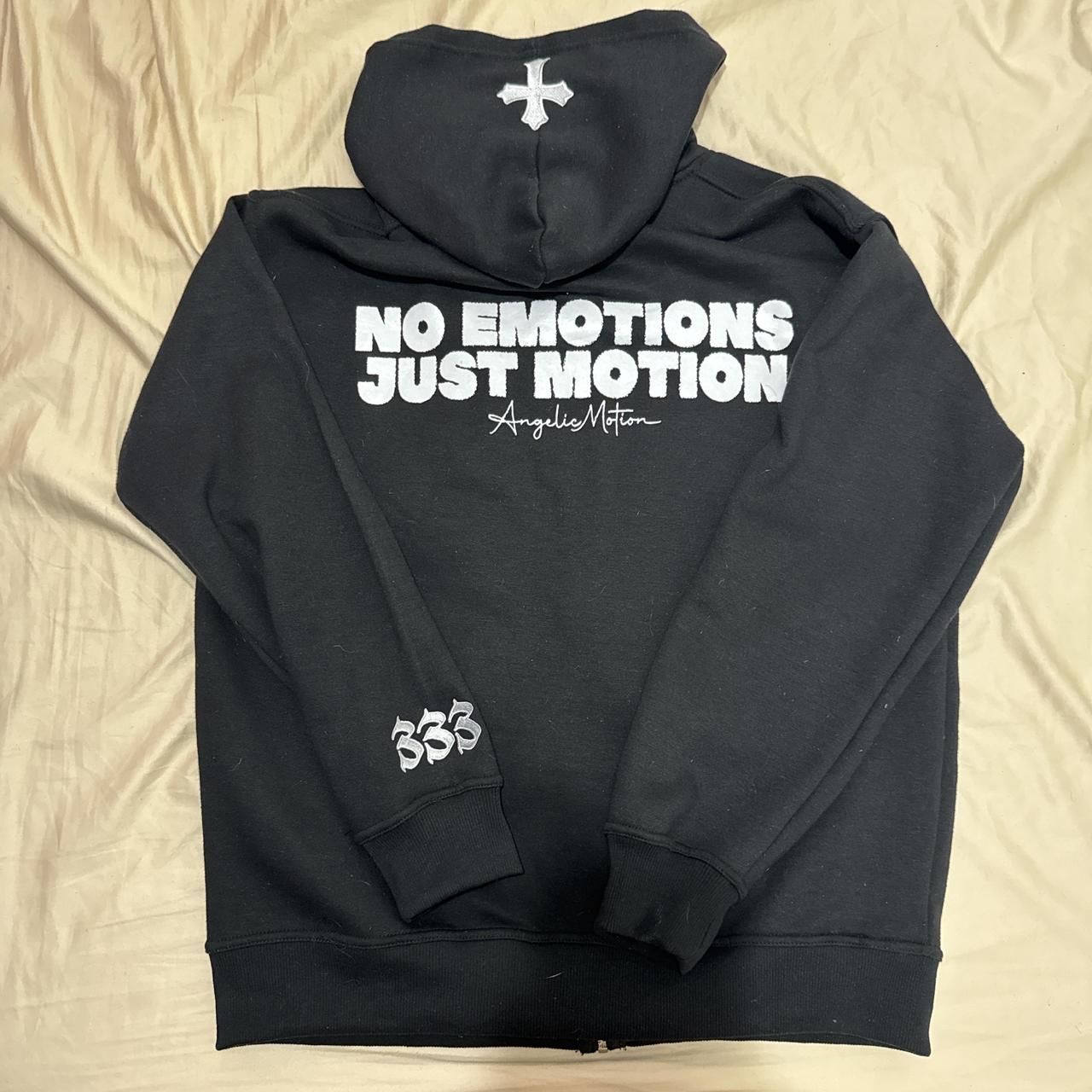 large, Black “Angelic Motion” ZipUp Hoodie Depop