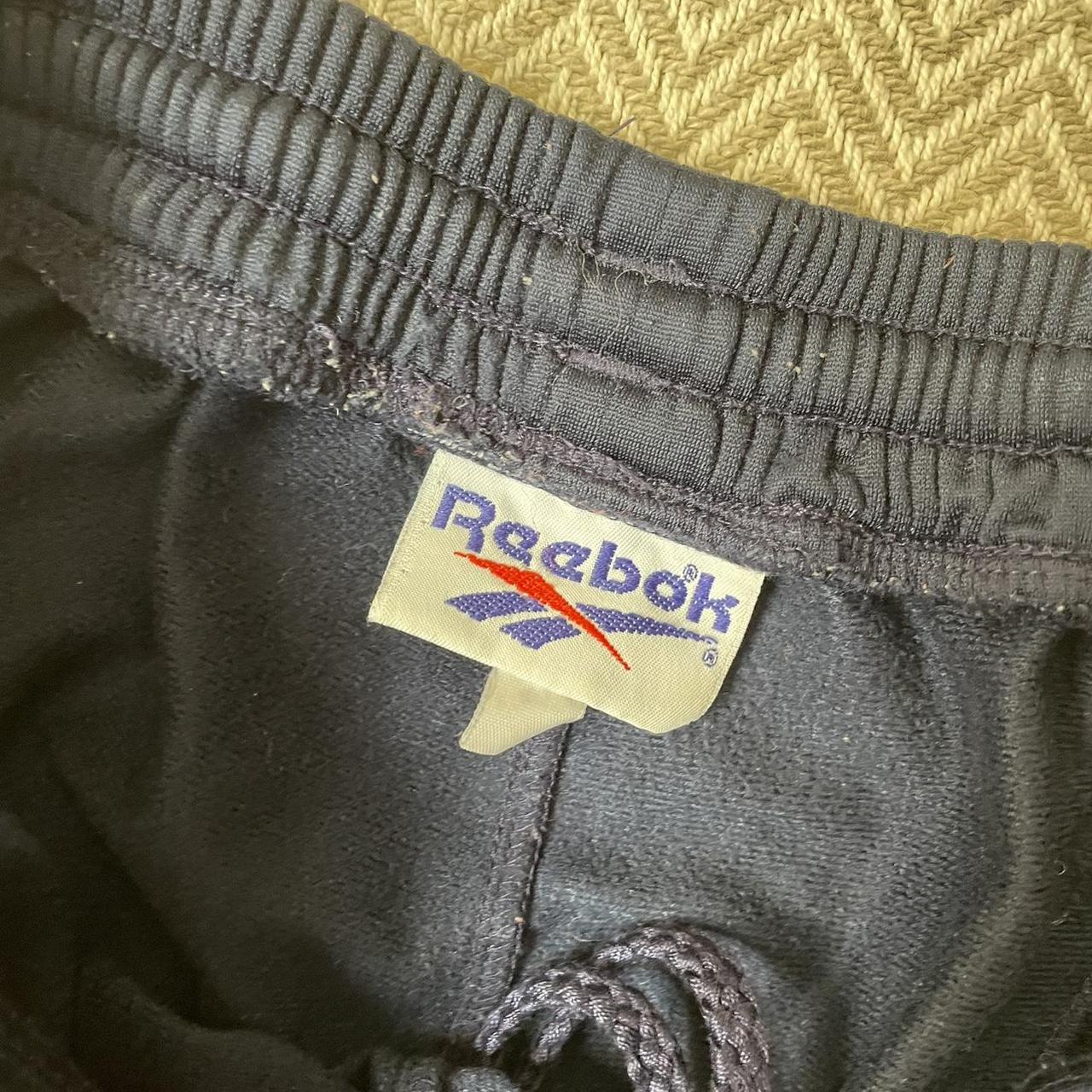 Navy/Green Reebok Popper Track Pants Waist:... - Depop