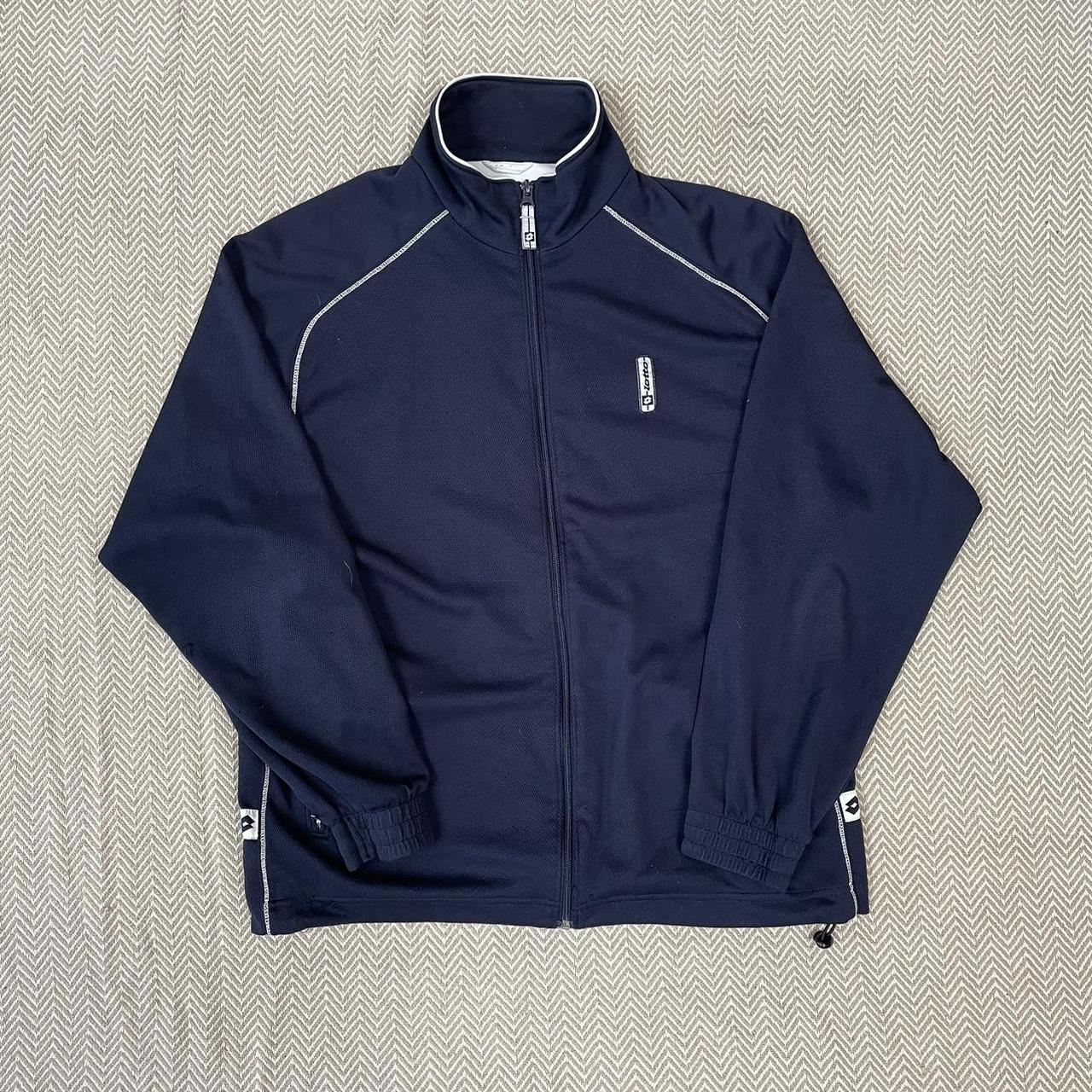 Navy Lotto Zip Up Jacket Size: Small Pit to Pit: 21”... - Depop