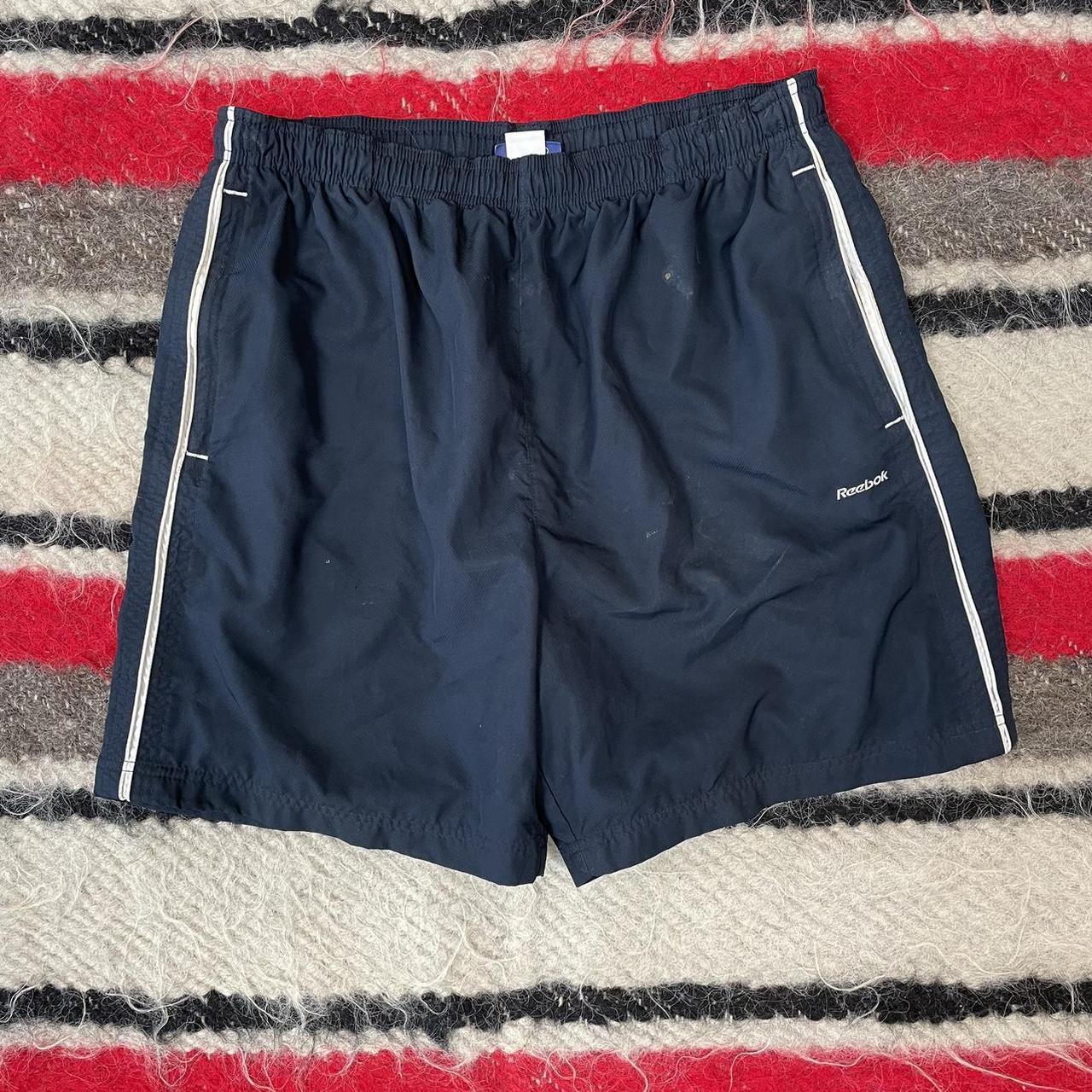 Navy Reebok Shorts Size: Large Waist: 28” (Elastic... - Depop