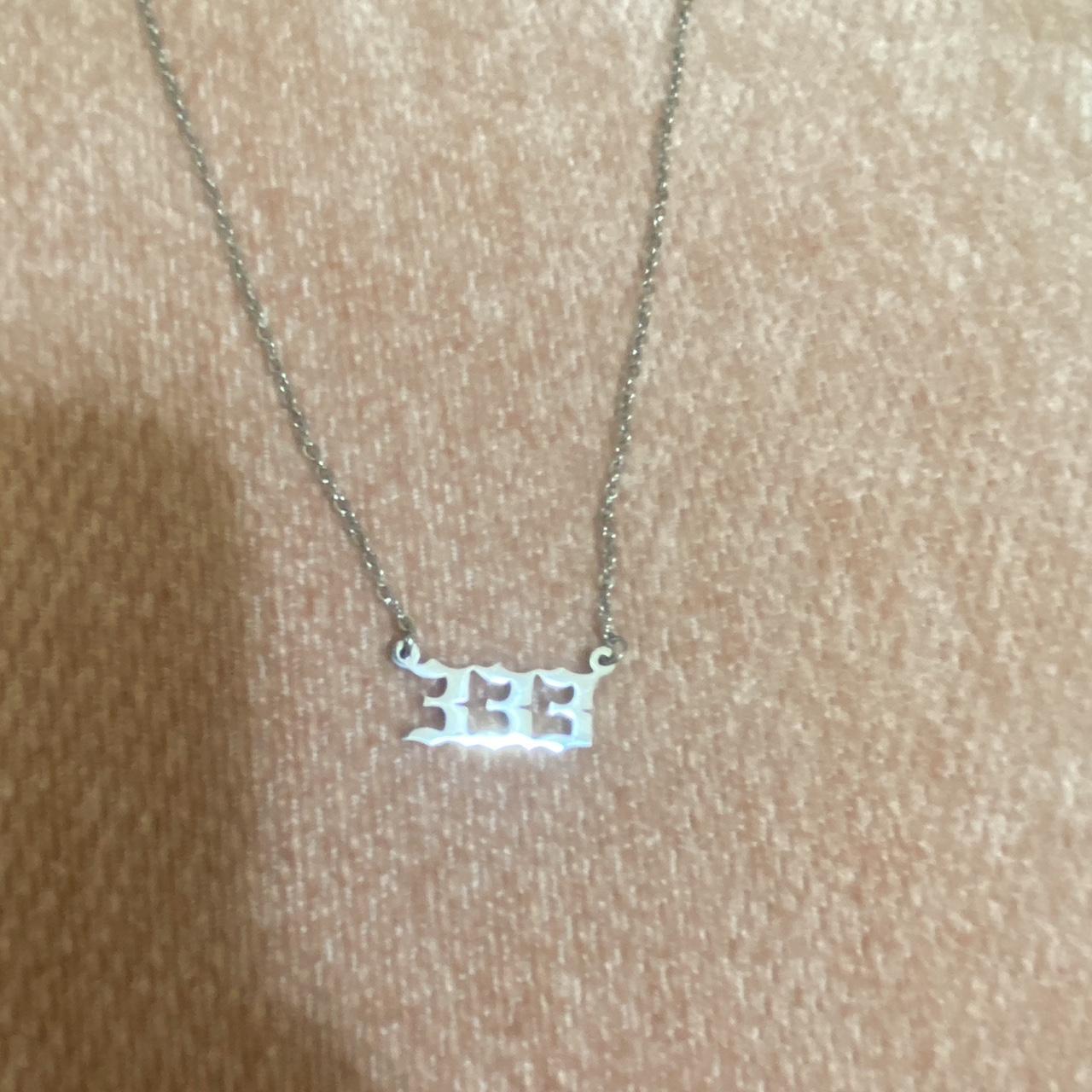 333 sliver necklace - Depop