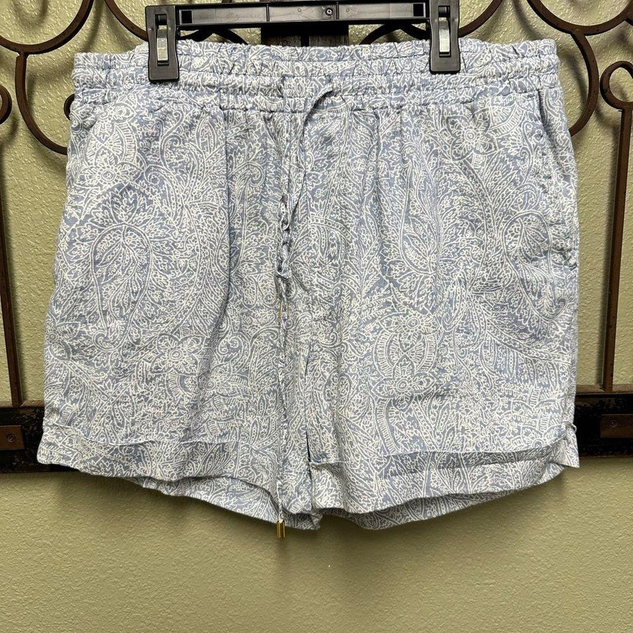 Anthropologie Ellen Tracy blue white linen pull on. Depop