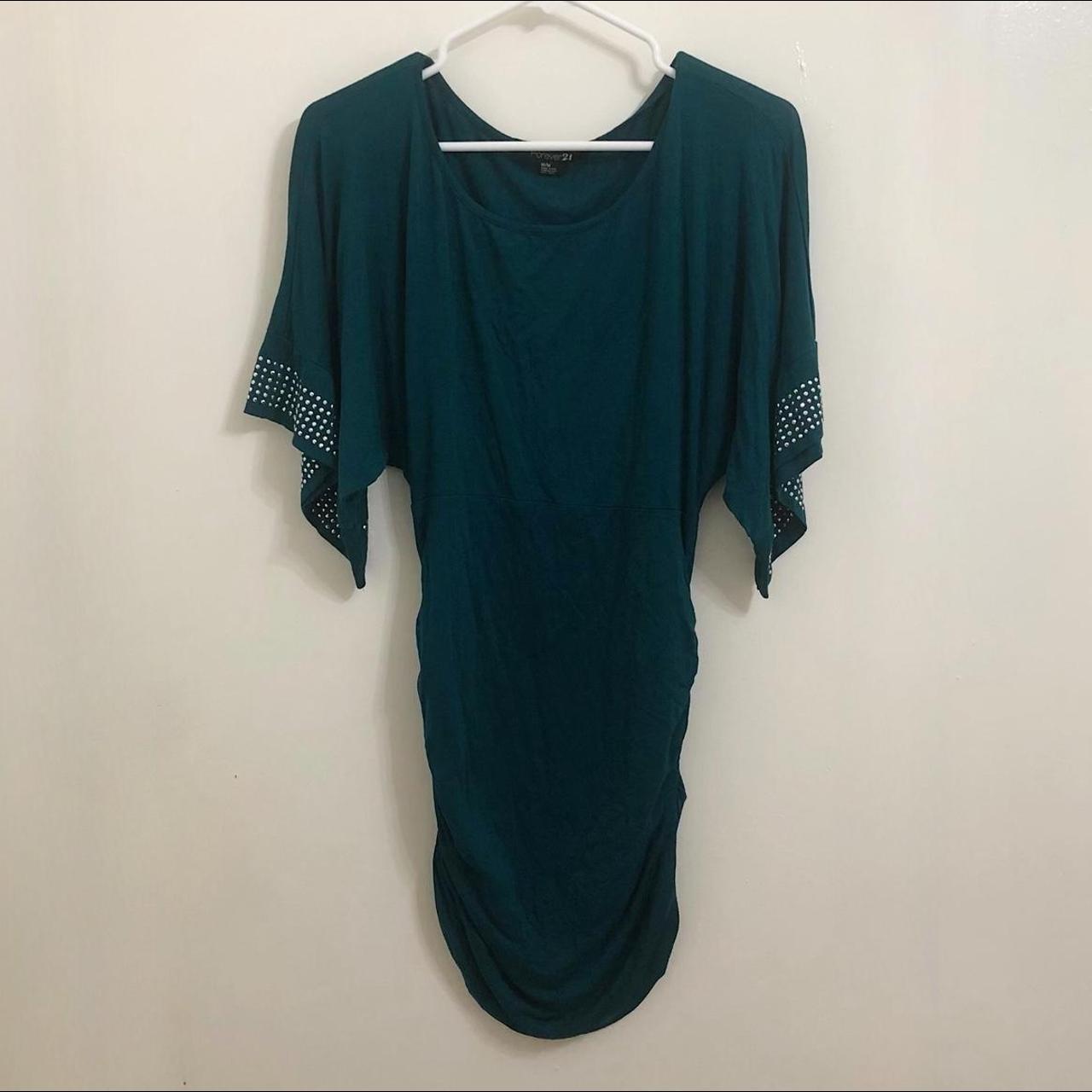 FOREVER FORMAL BLUE GREEN DRESS SIZE: MEDIUM... - Depop