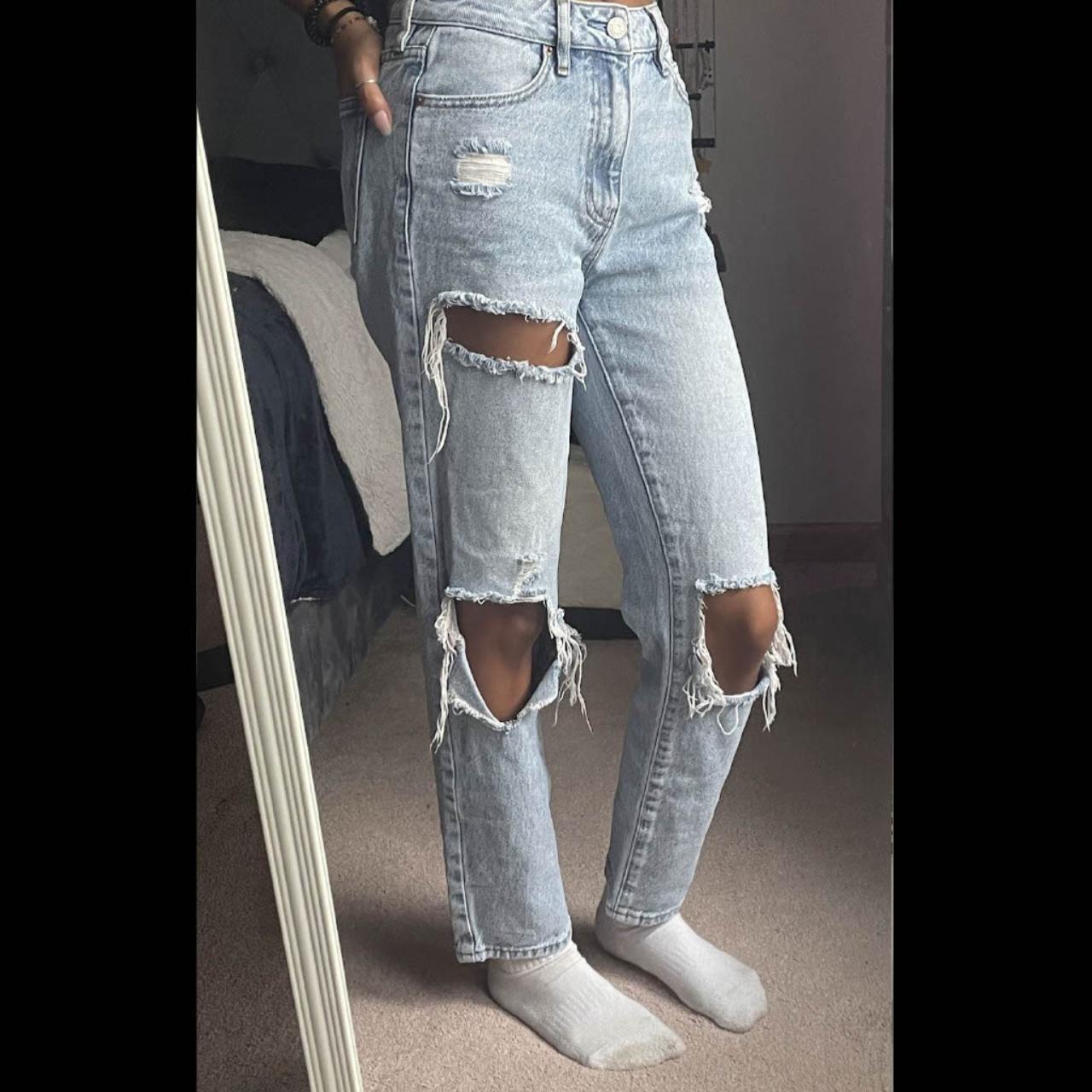 Distressed Jeans Pacsun Best Blue Mom Jeans Ripped Mom Jeans