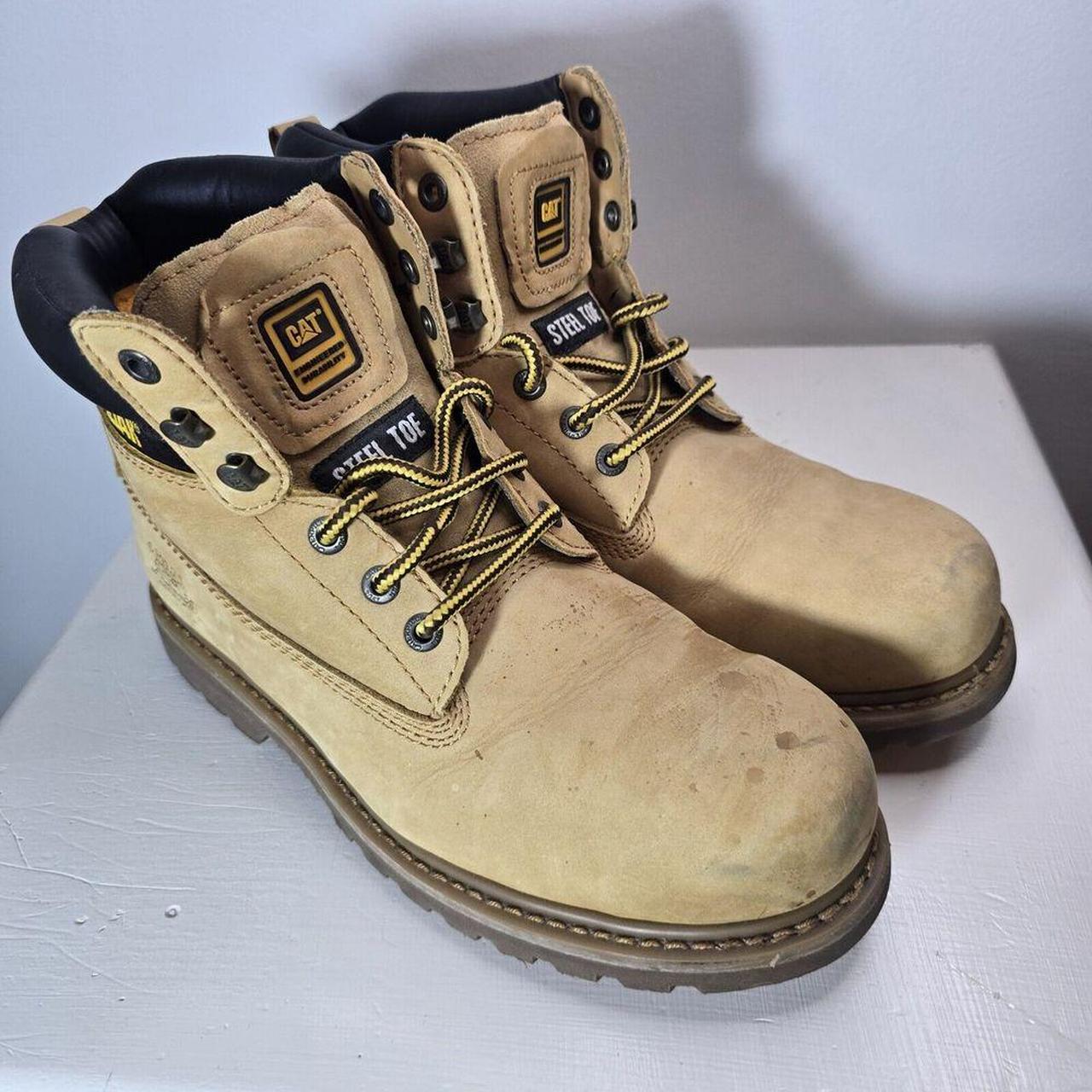 Caterpillar work boots steel toe USA size 9.5 M. Depop