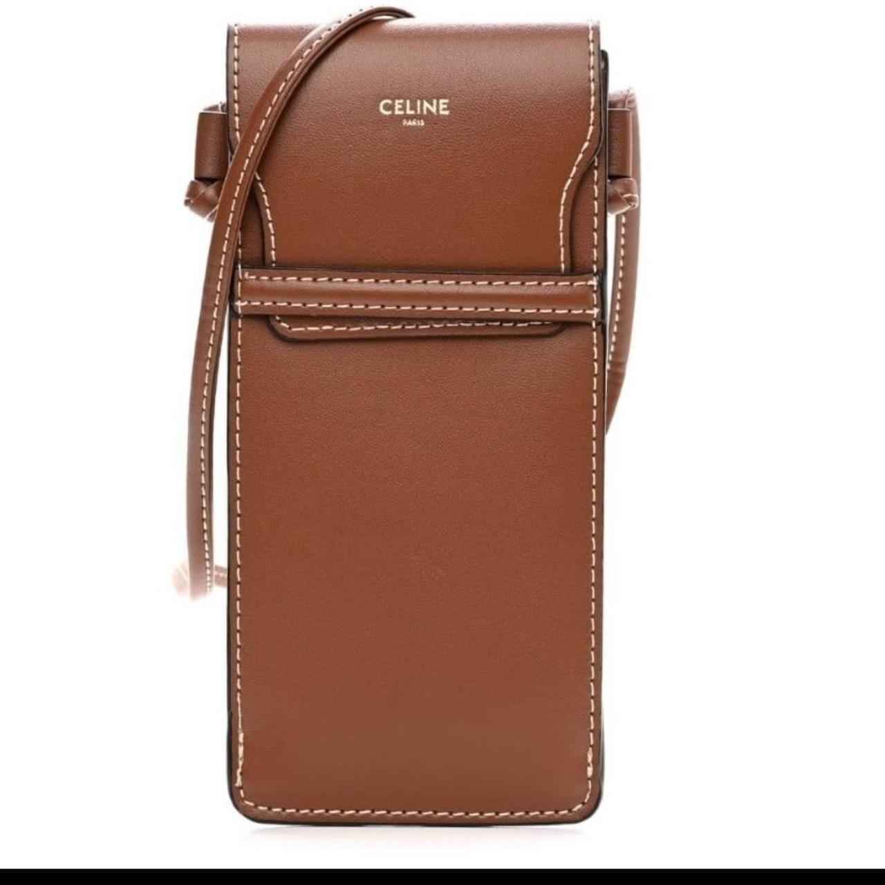 CELINE Authentic Brown crossbody pouch phone wallet... Depop