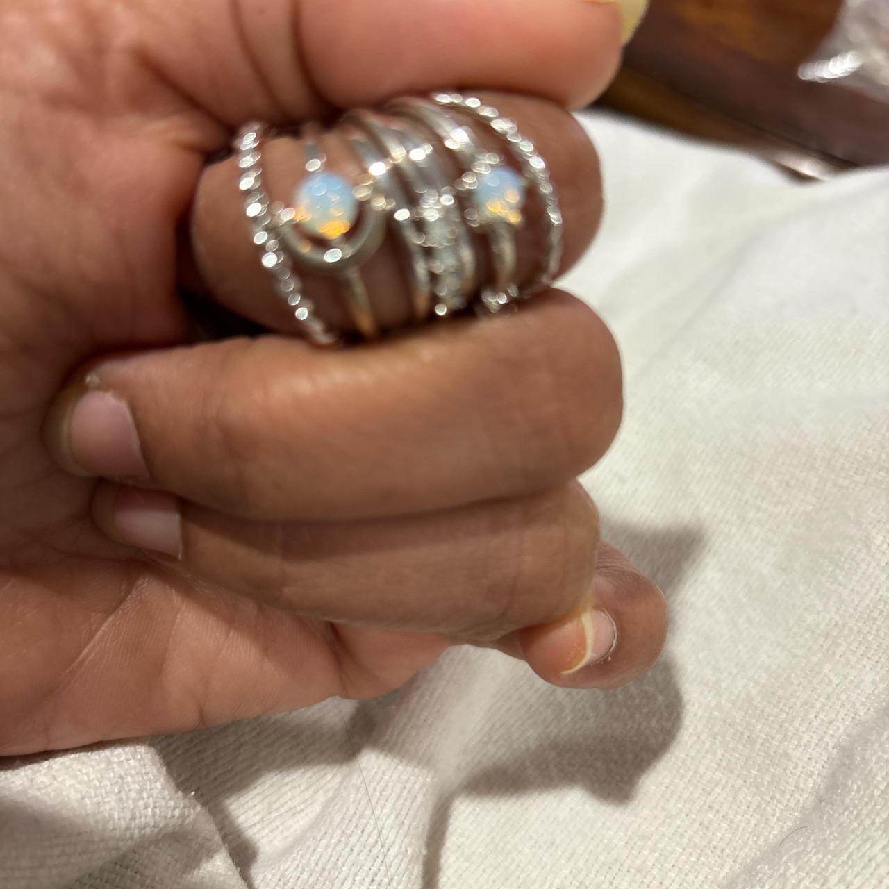 Women's Ring - Silver/Gold – Silver stackable rin… - image 3