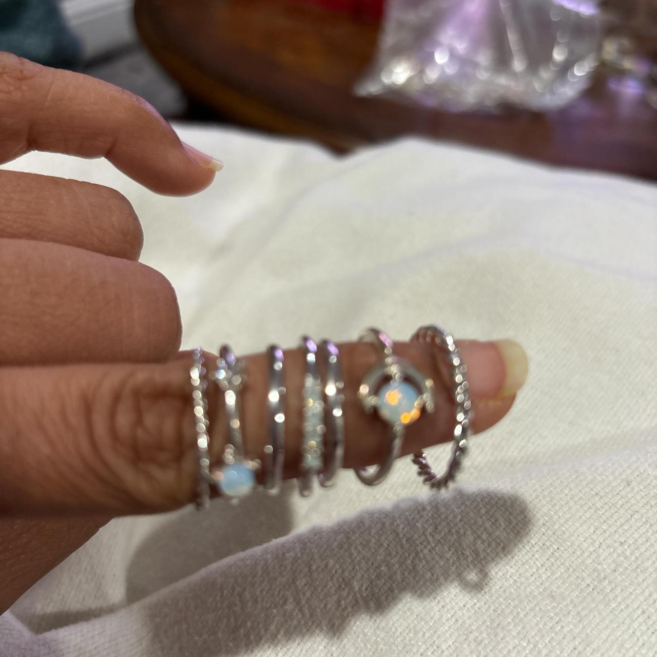 Women's Ring - Silver/Gold – Silver stackable rin… - image 5