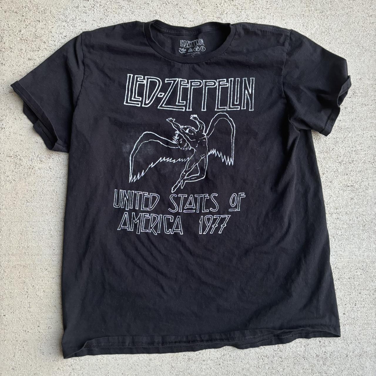 T-shirt Led Zeppelin Air Avion - T-shirt Unisexe Noir Coton - Taille S à 5XL - Modèle Solide Manches Courtes