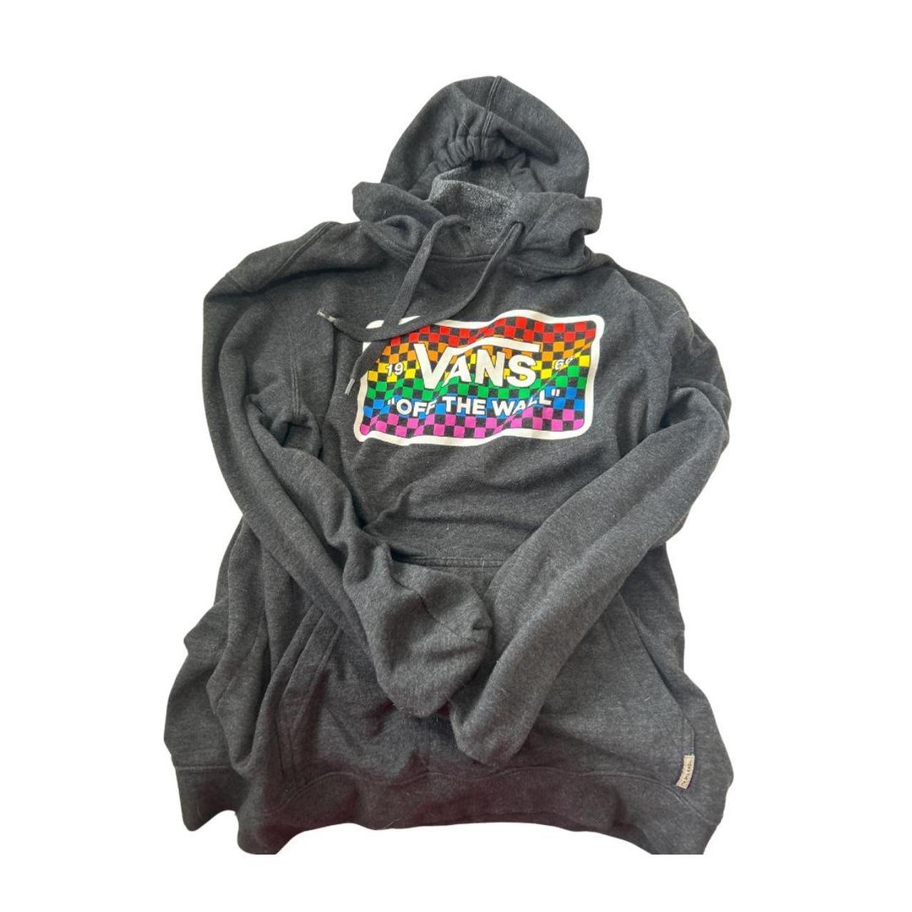 rainbow vans off the wall 1966 checkered hoodie Depop