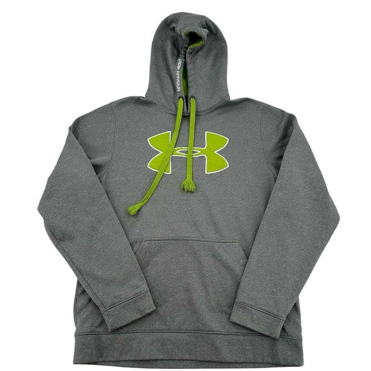 Under Armour Men M Loose Fit Gray Lime Green Hoodie. Depop