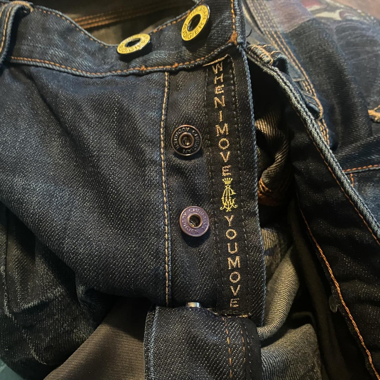 Christian audigier skull embroidered jeans day of | Depop