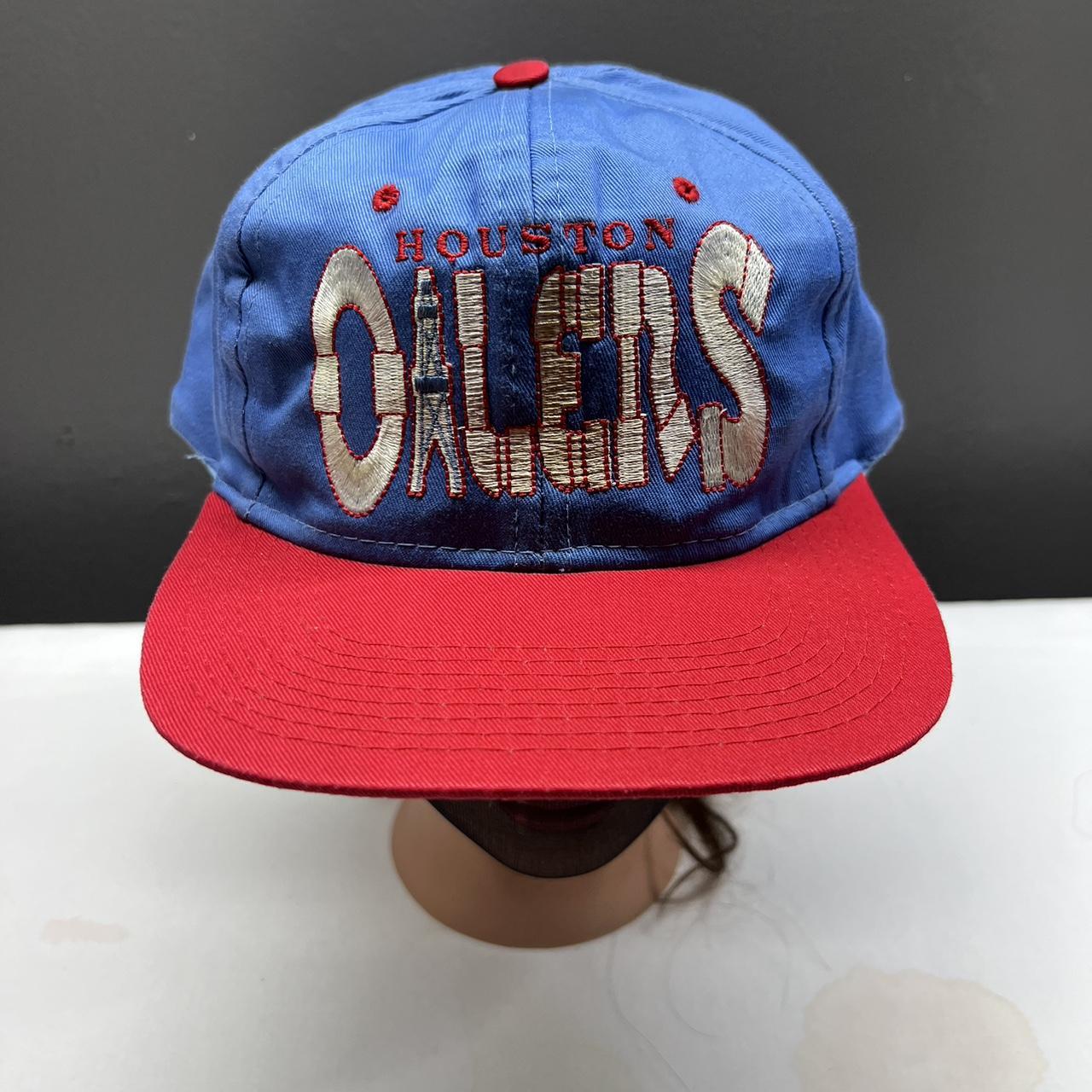 Vintage 90s Houston Oilers Hat Snapback Men Blue Red...