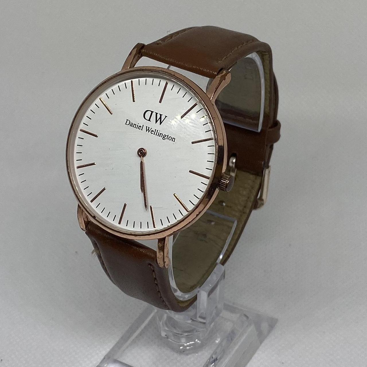 Daniel Wellington B40R7 black leather strap watch. Depop