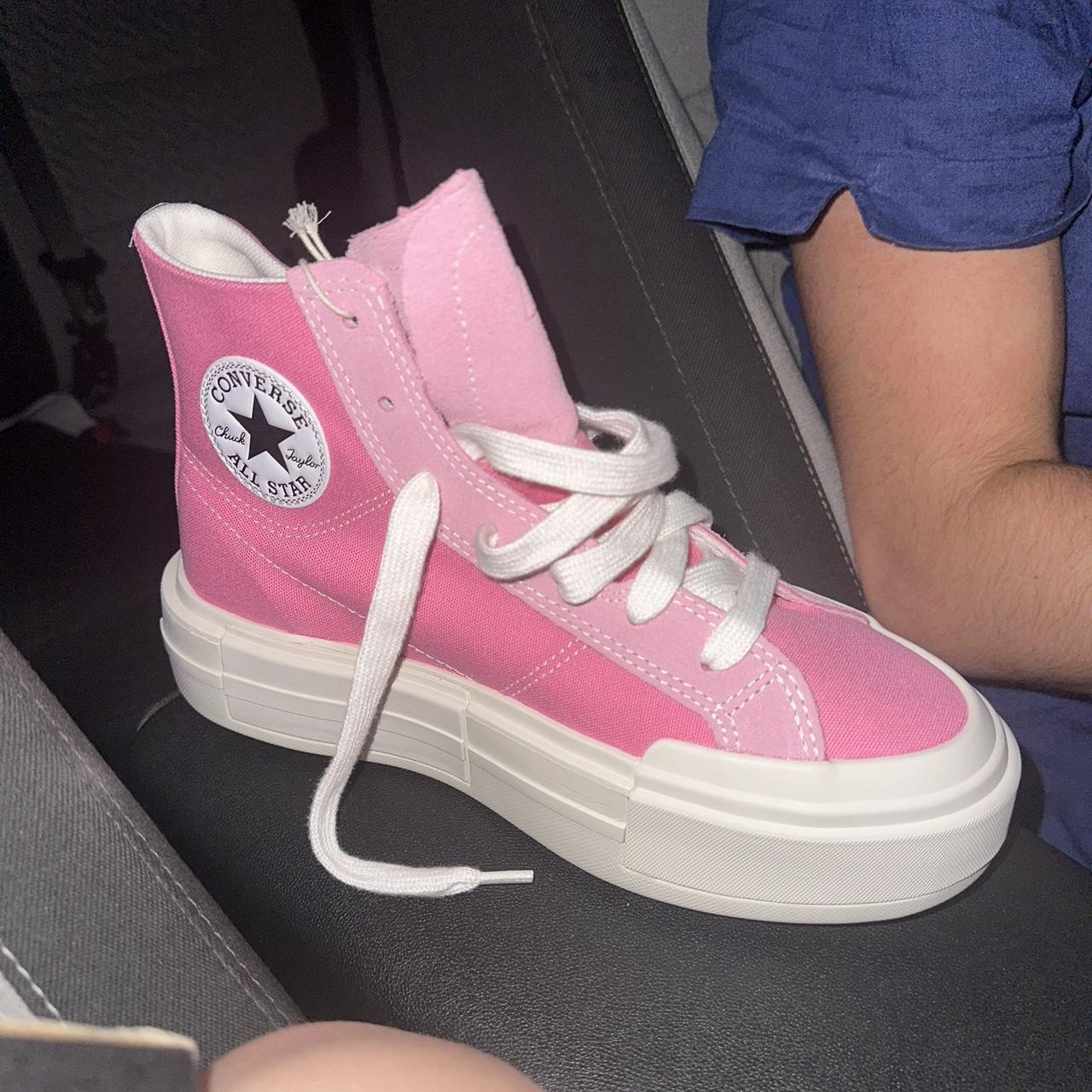 Brand new multi pink chunky platform converse