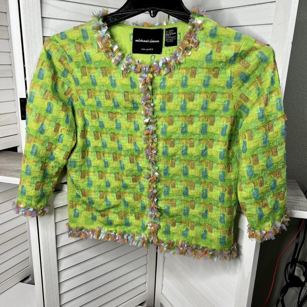 Women's Cardigan - Green - S – Michael Simon New York Vintage Tulle Cardigan …