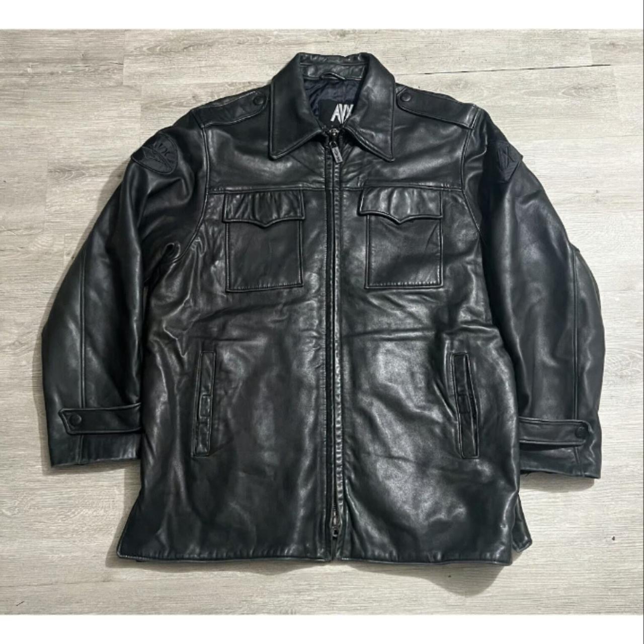 Vintage Avirex Leather Jacket Size 3XL Motorcycle... - Depop