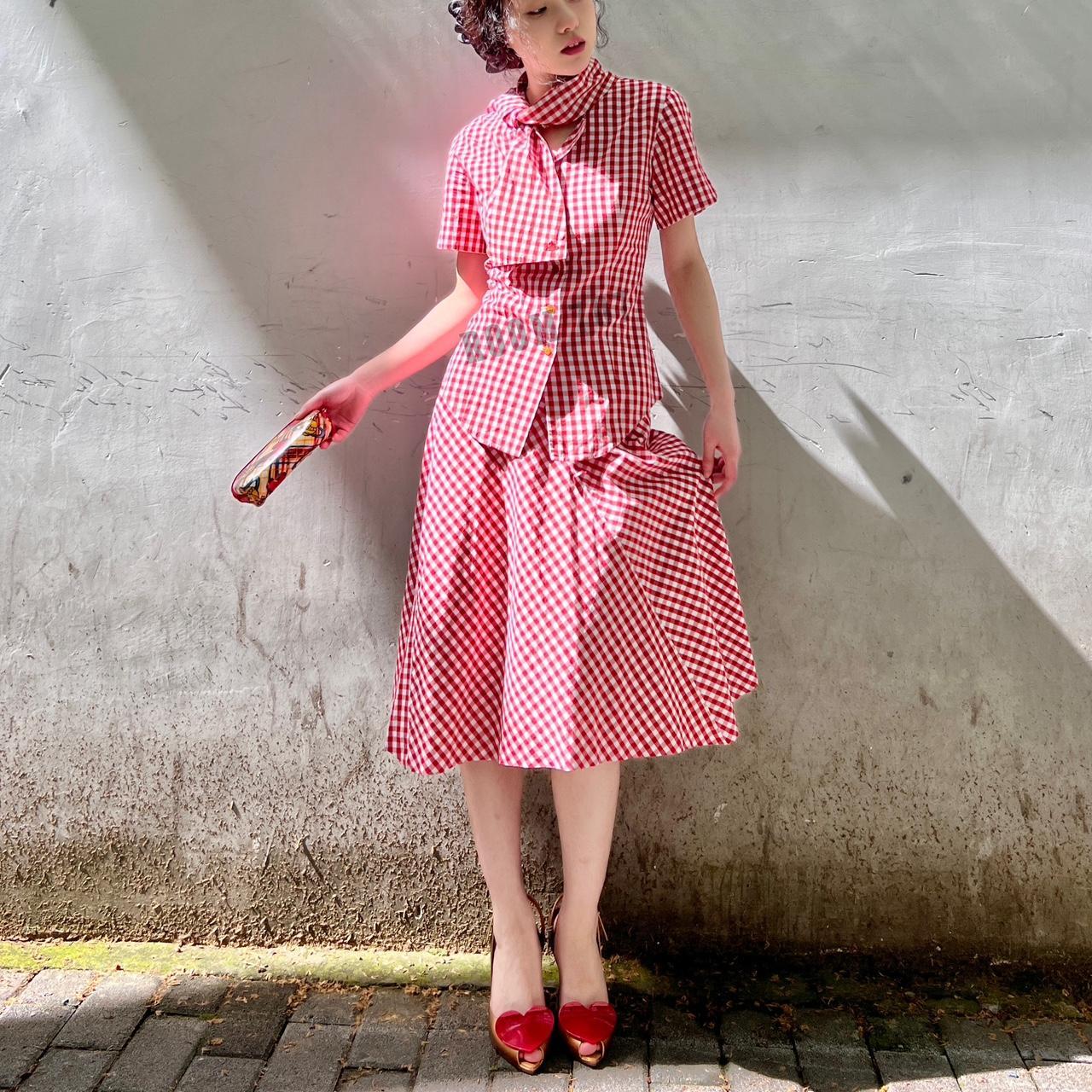 Vintage Vivienne Westwood Checked Shirt Set Red | Depop