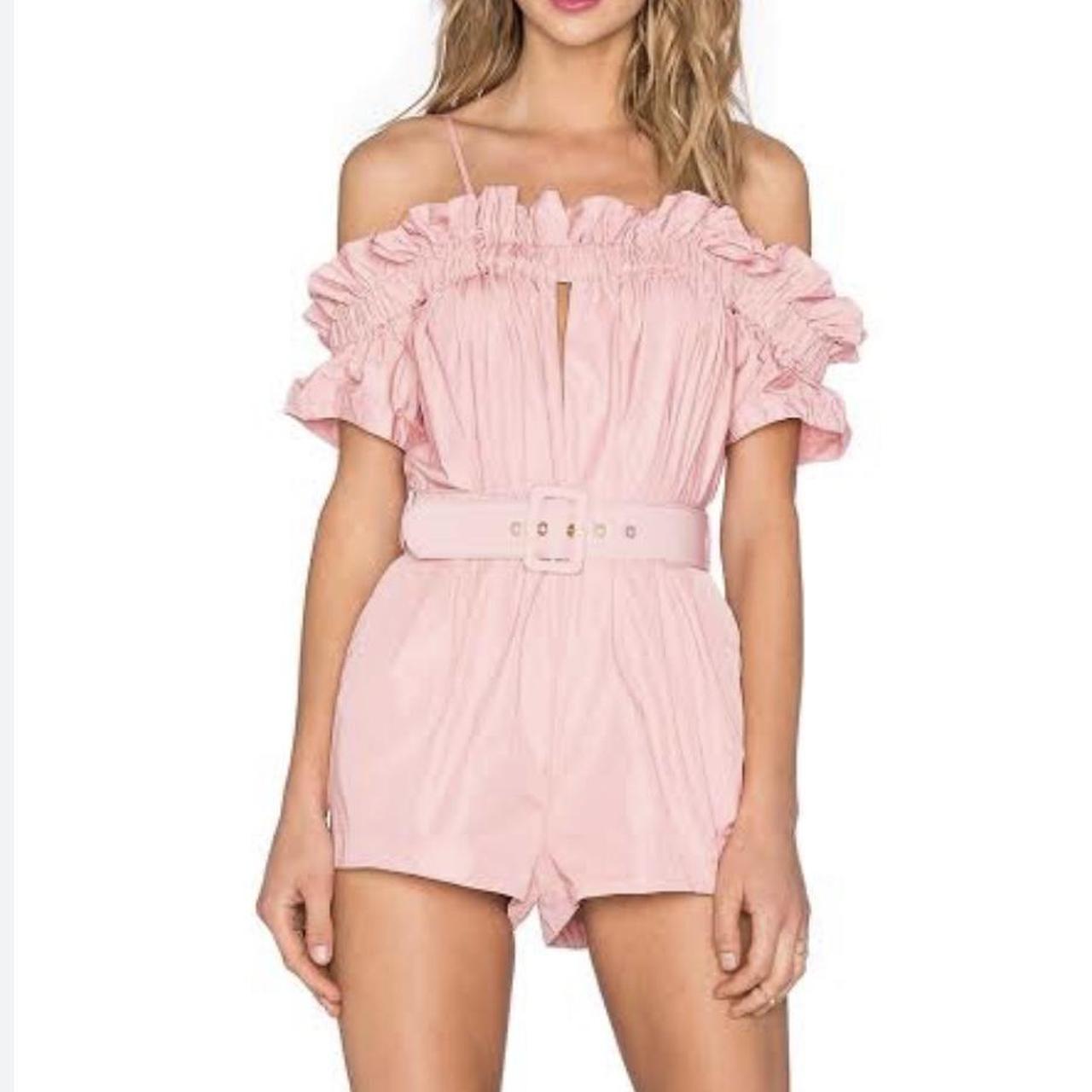 Alice McCall pink offers Mi Amor playsuit lace romper bell sleeve. Sz 2