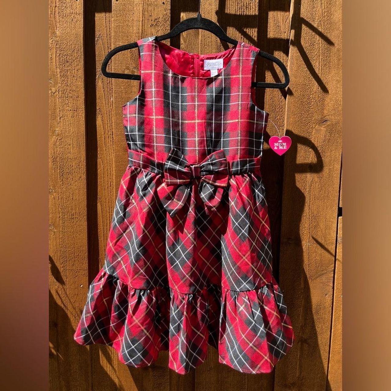 The Children s Place Girls Plaid Satin Tiered Fit Depop