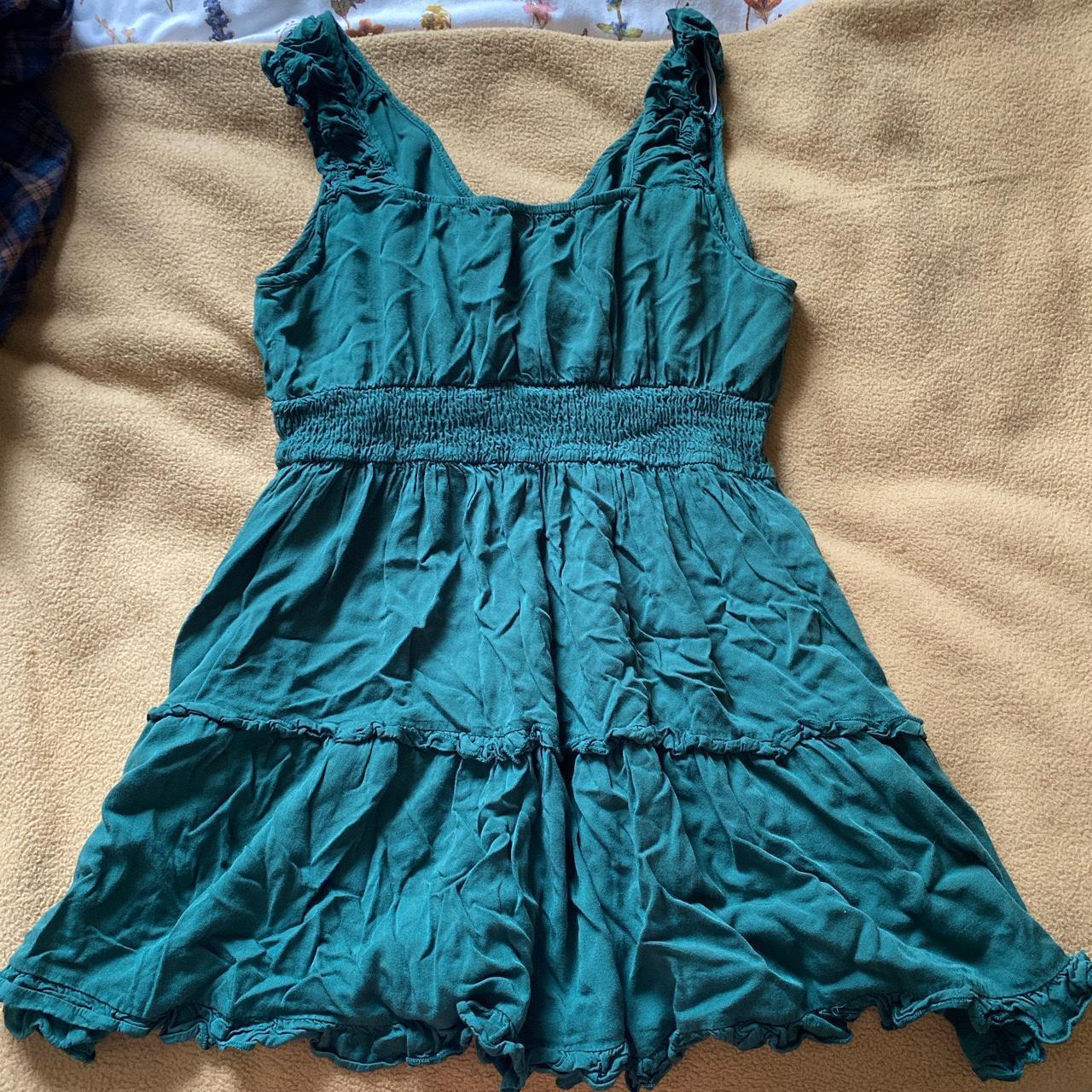 Green ruffle dress. Worn once for Halloween, bought... - Depop