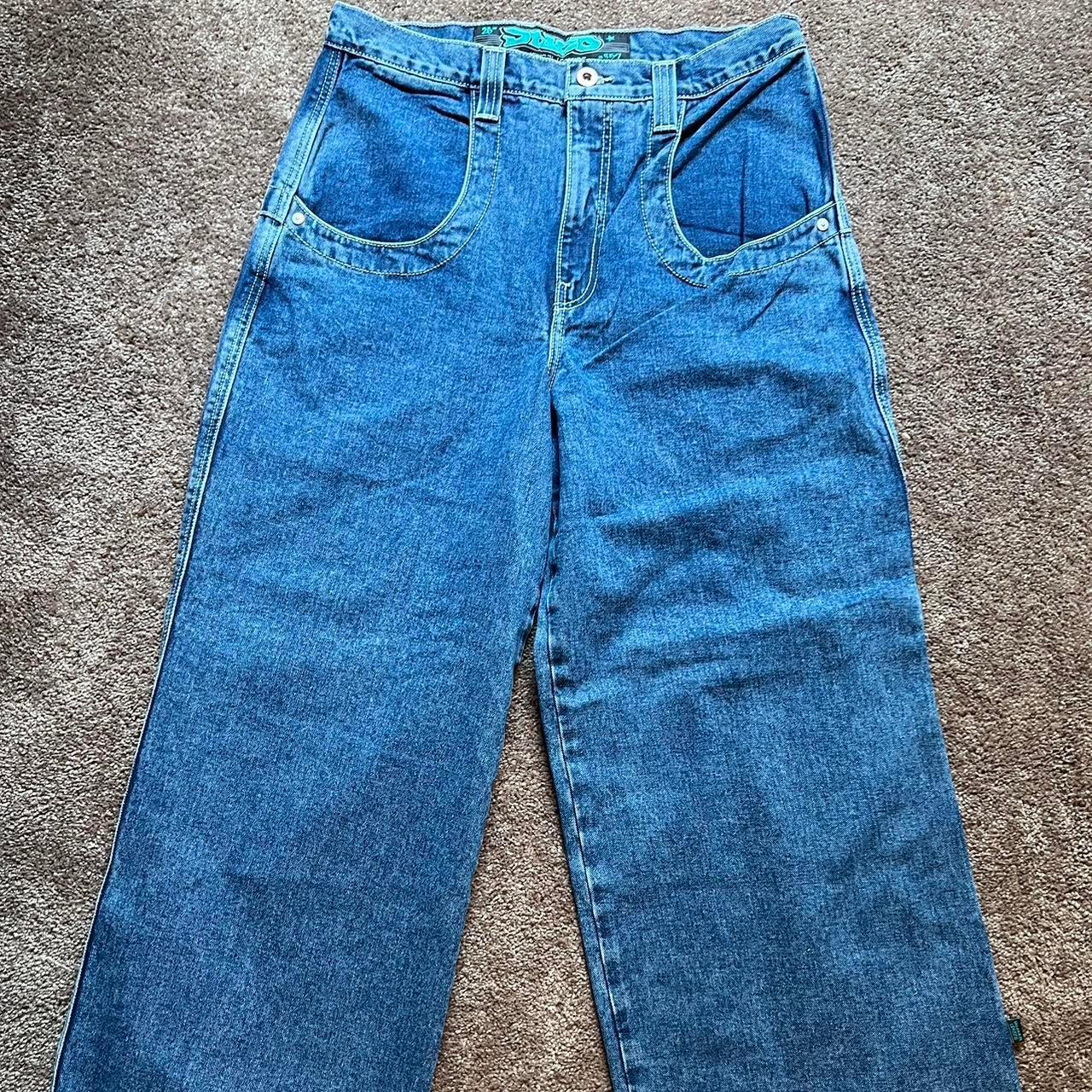 JNCO Men's Blue Jeans BAGGY JNCO Artistical... - Depop