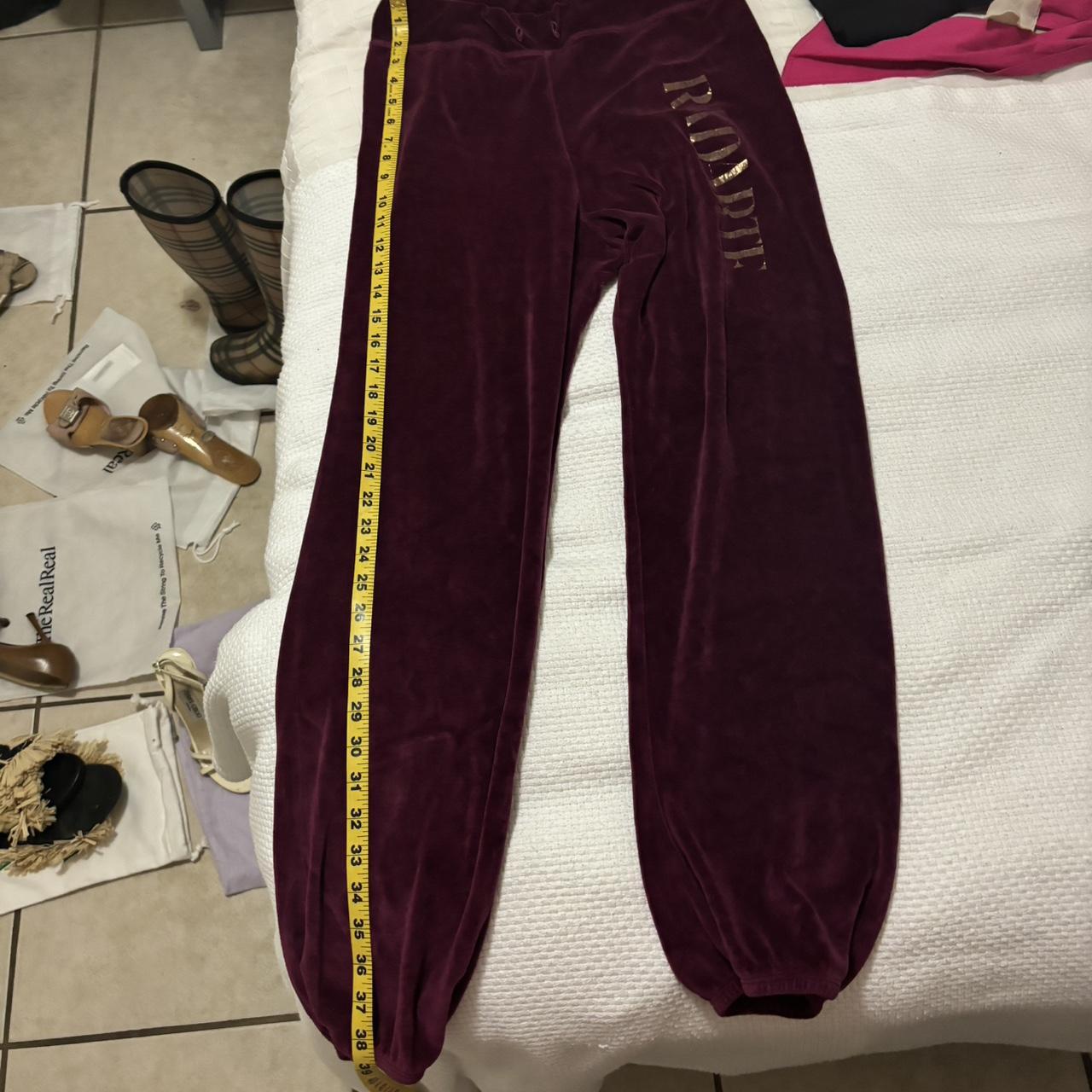 Fashion burgundy velvet joggers