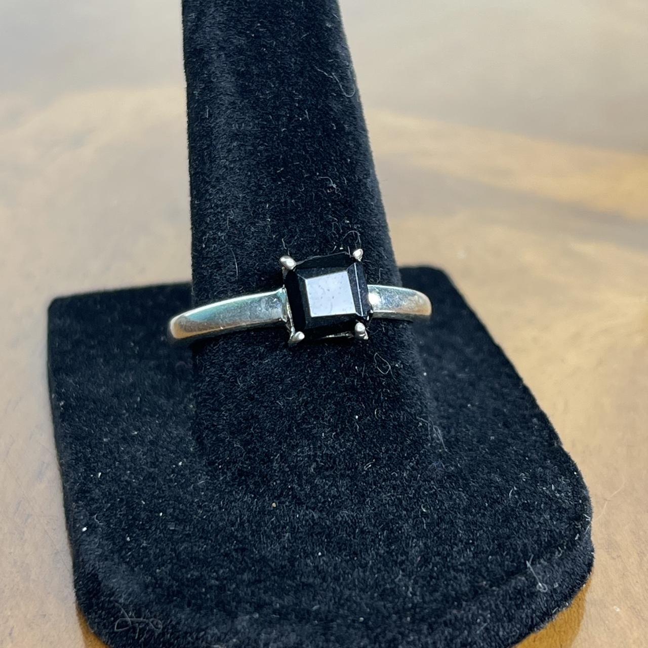 Women's Ring - Silver/Black – Solid sterling silv… - image 1