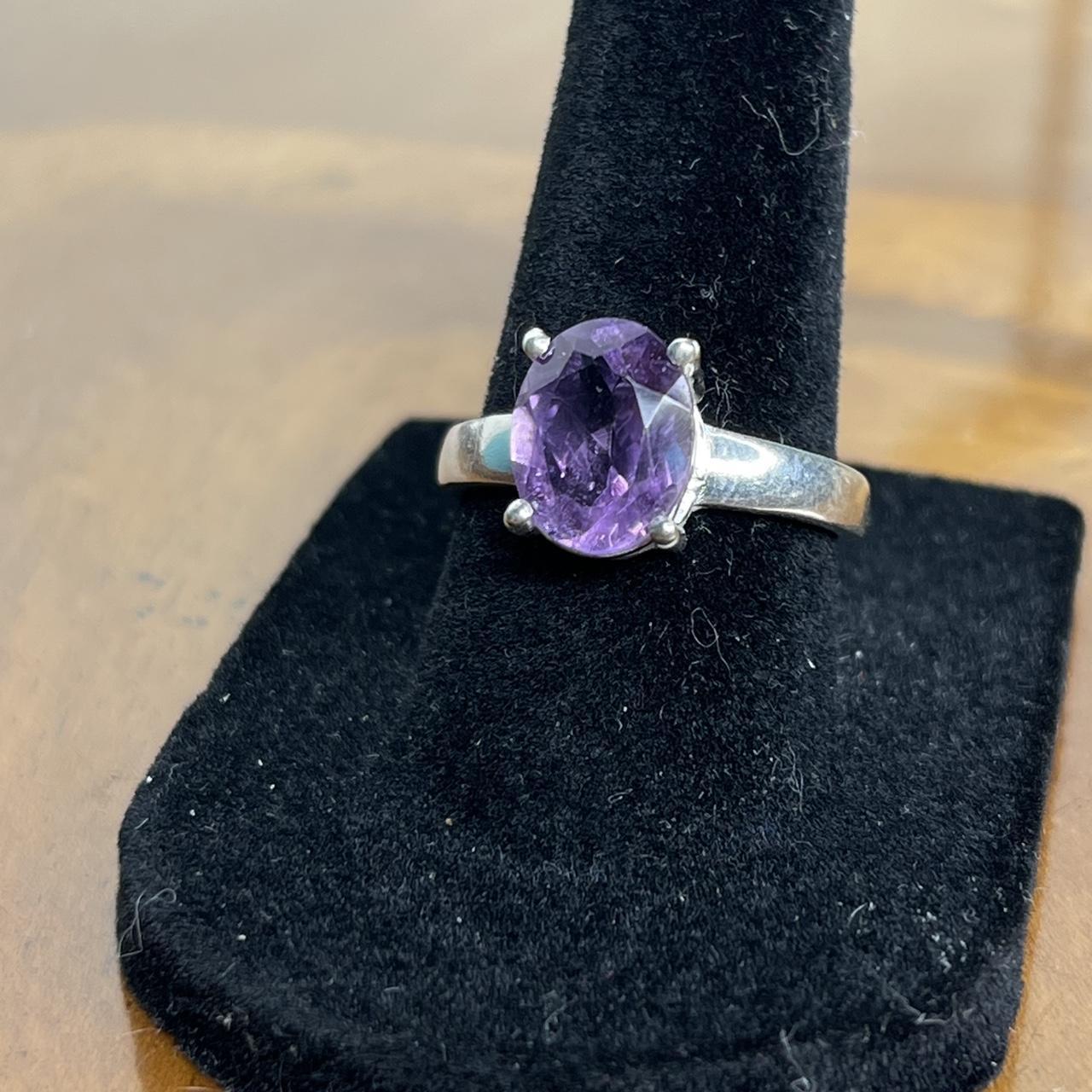 Women's Ring - Silver/Purple – Solid sterling rin… - image 2