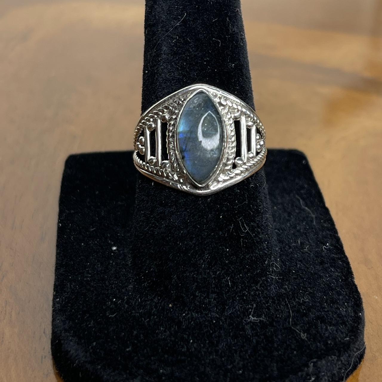 Women's Ring - Silver/Blue – Solid sterling ring … - image 2