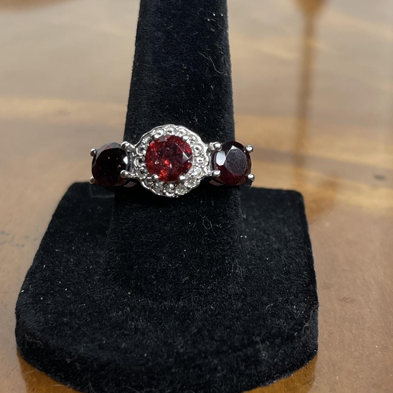 Women's Ring - Red/Silver – Solid sterling silver… - image 1