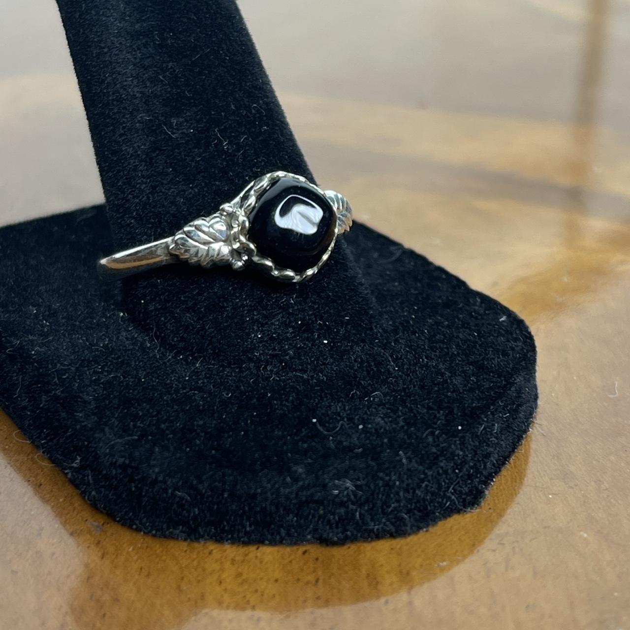 Women's Ring - Silver/Black – Solid sterling silv… - image 2