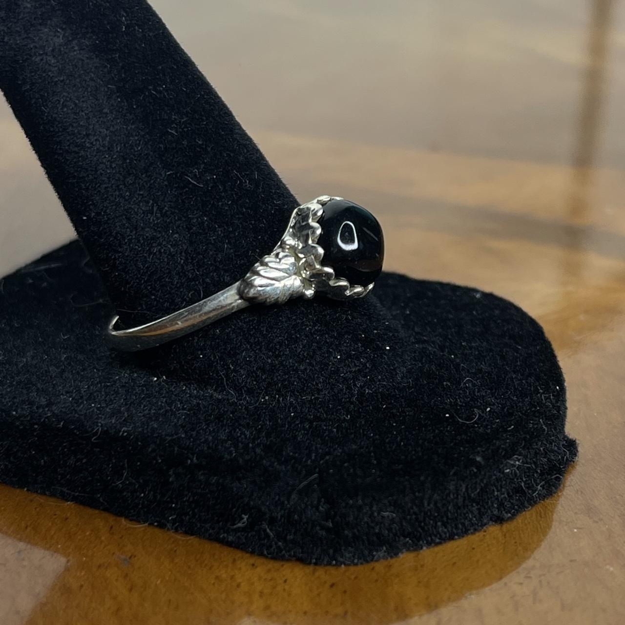 Women's Ring - Silver/Black – Solid sterling silv… - image 3