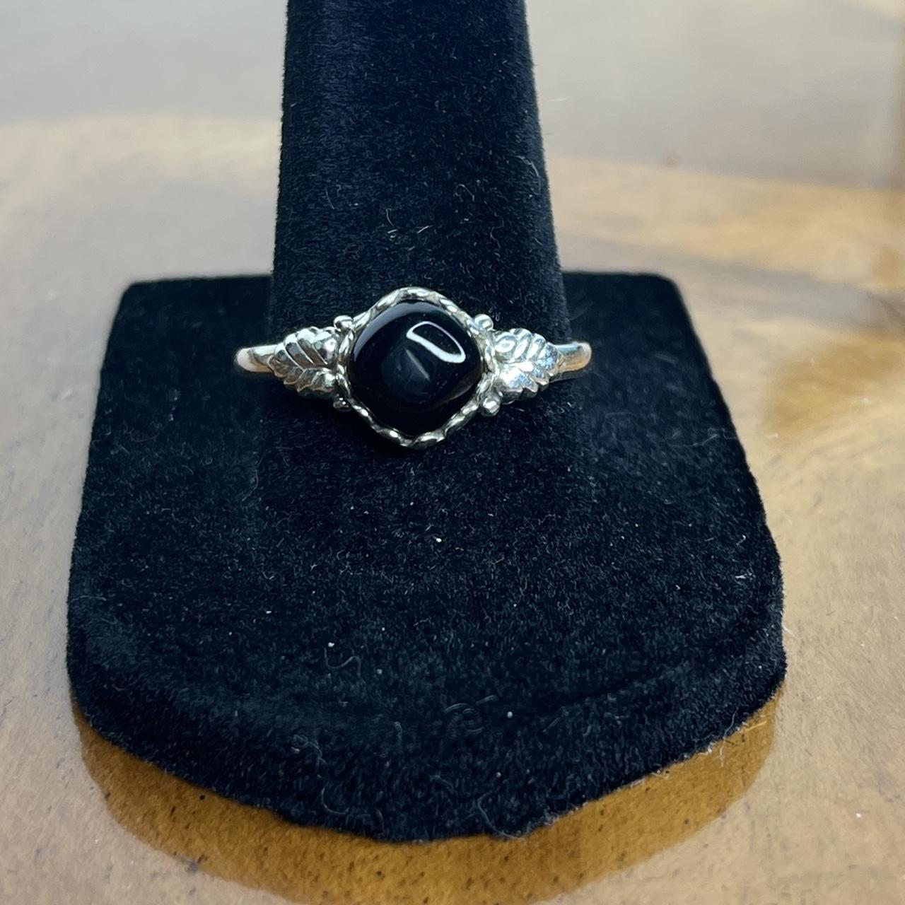 Women's Ring - Silver/Black – Solid sterling silv… - image 1